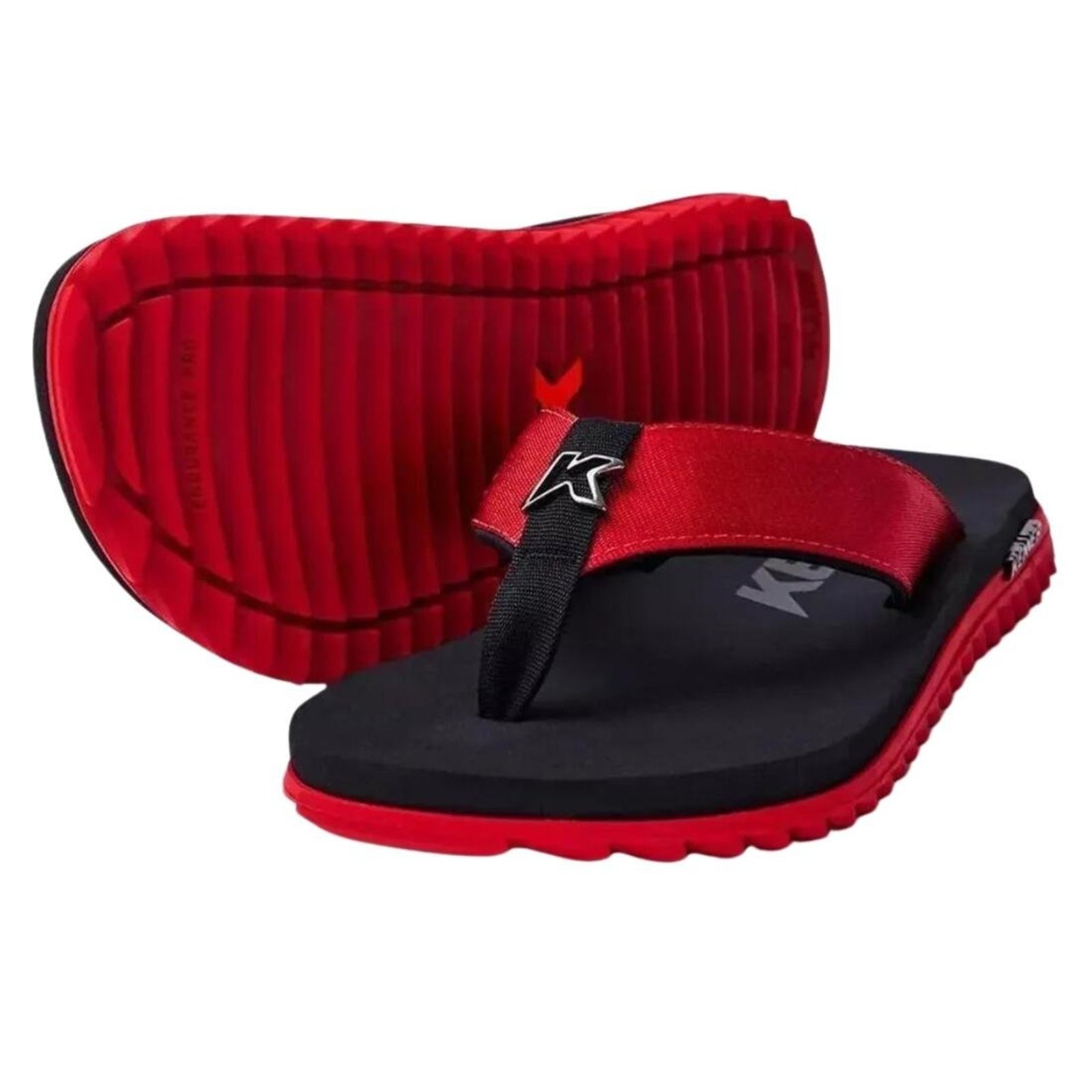 Chinelo Sandália Kenner Kivah Vermelho/Preto