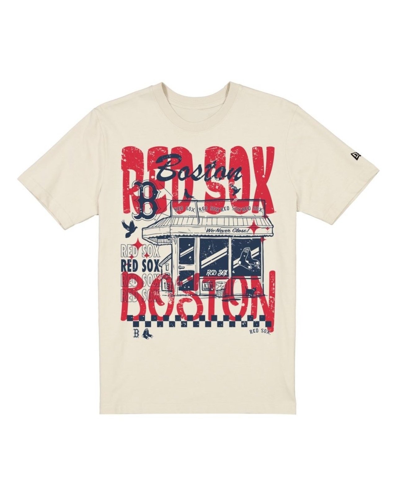 Camiseta New Era Regular Boston Red Sox Bege