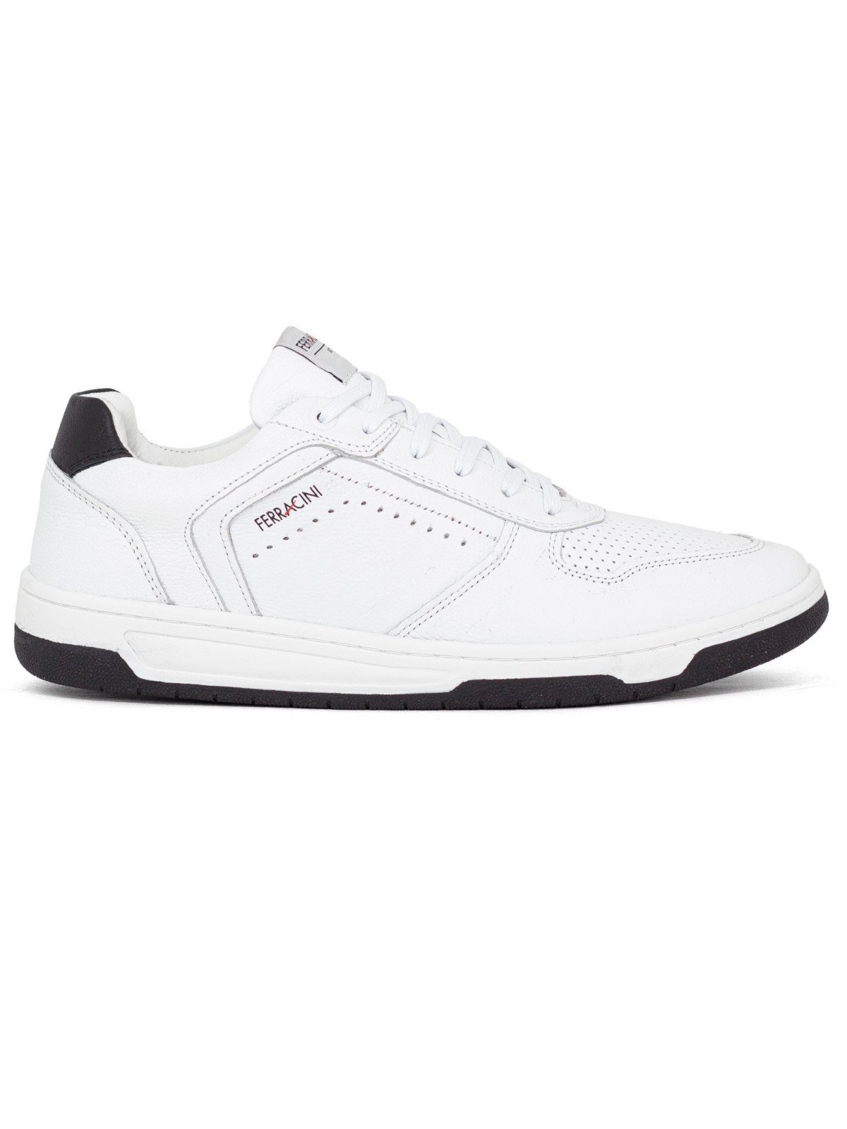 Sapatênis Ferracini 24h Vox Casual Couro Cadarço Elástico Masculino Branco