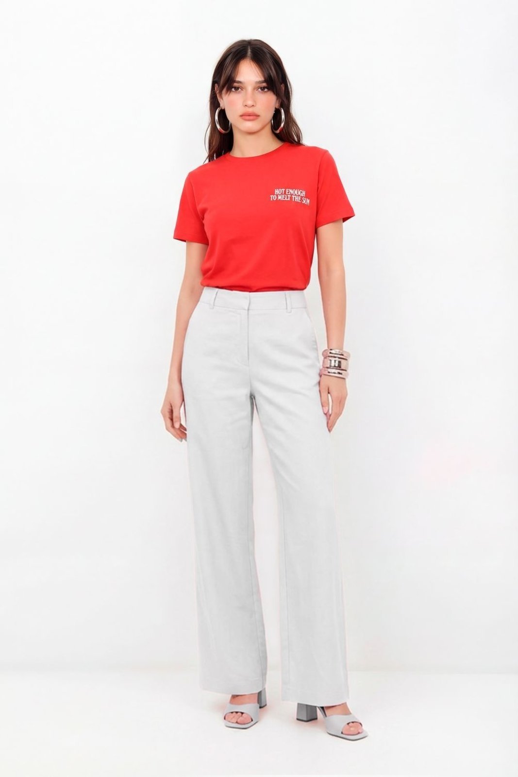 Vista 3 T-Shirt Hot Season Feminina Inblanche vermelho Inblanche vermelho