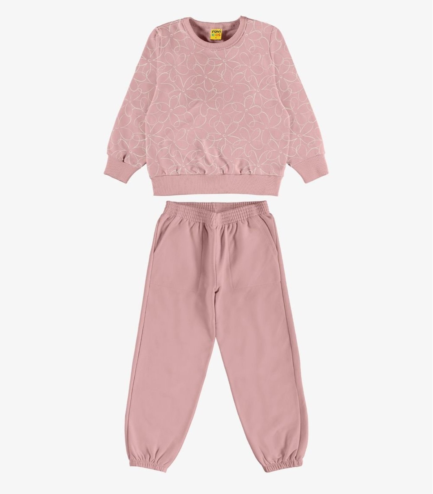 Infantil - Conjunto Blusão Com Calça Menina Rovi Rosa