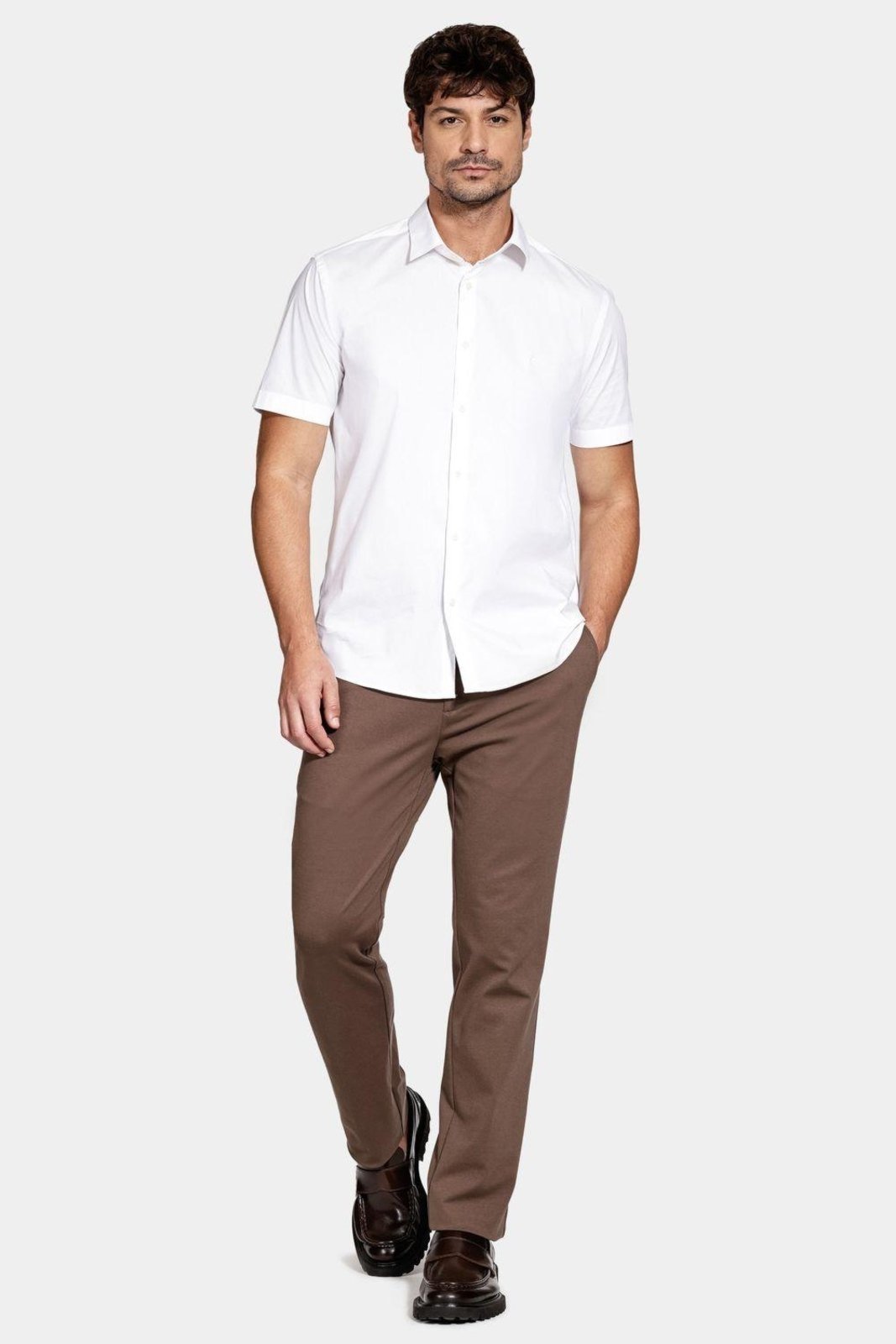 Vista 3 Camisa Aramis Manga Curta Slim Tech branco Aramis branco