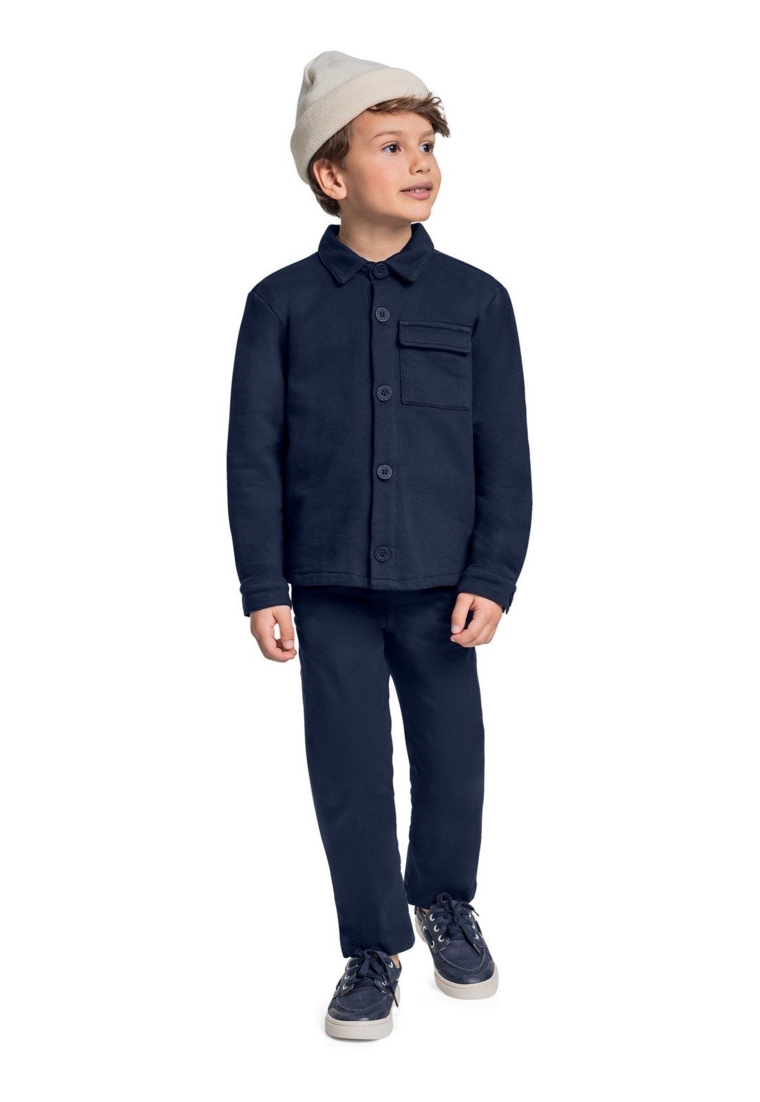 Infantil – Jaqueta em Moletom para Menino Quimby Azul Marinho