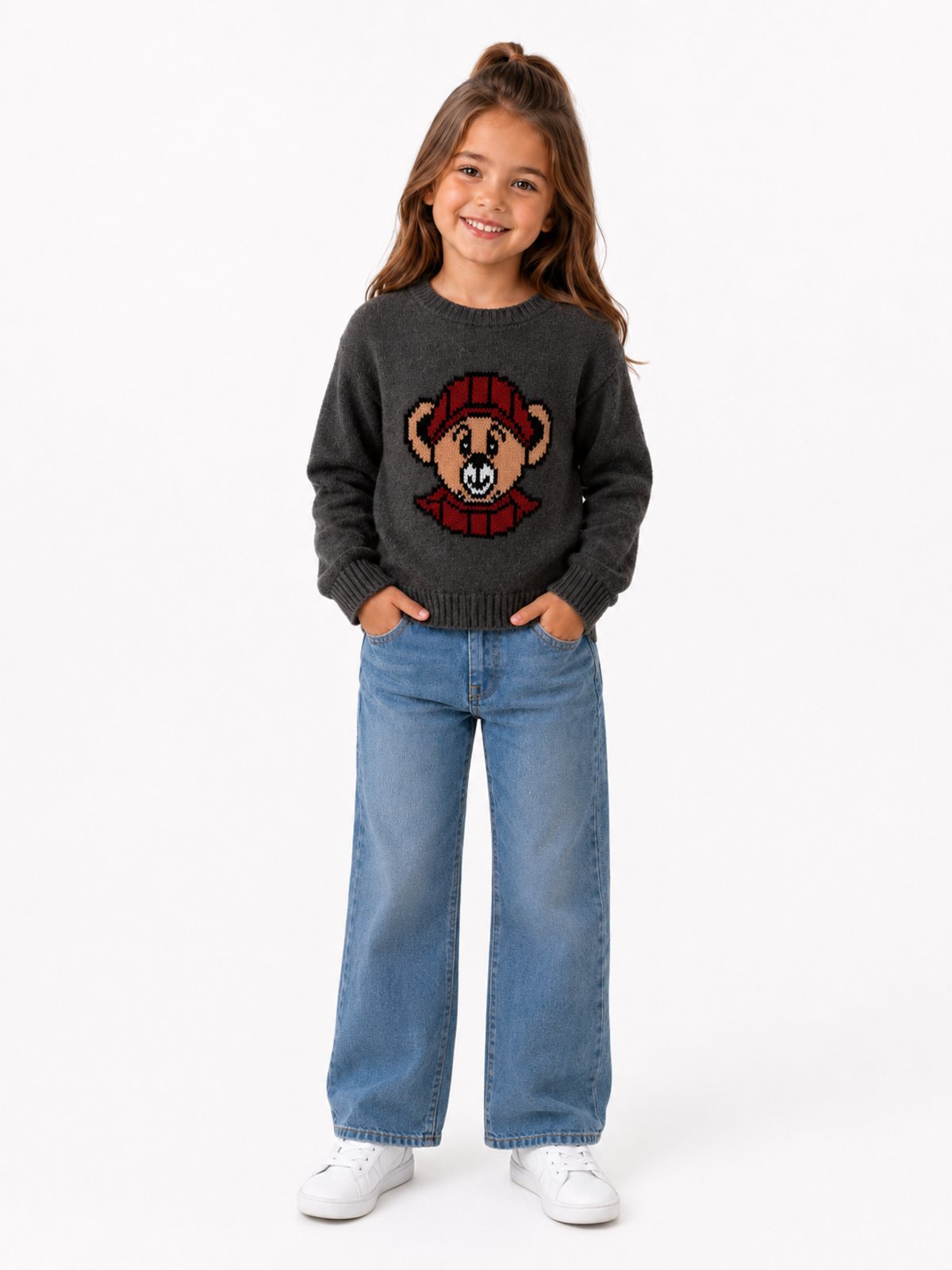 Infantil - Blusa D Bell Outlet Fashion Manga Longa Estampada Cinza