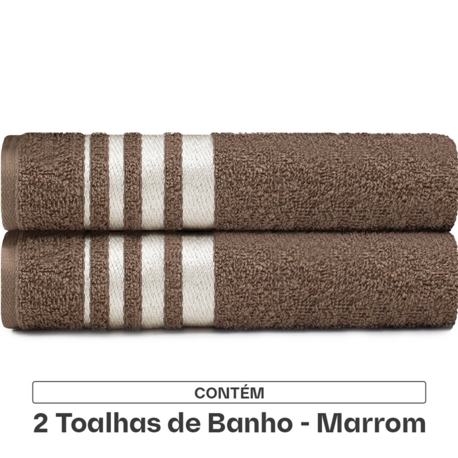 Vista 3 Jogo de Toalhas de Banho 100 Algodão 2 Peças Karsten Emcompre bege Karsten bege