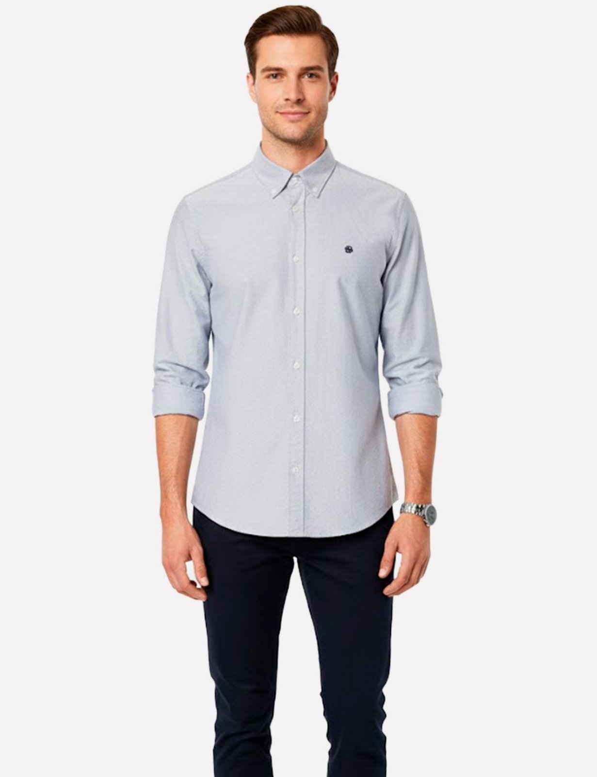Vista 2 Camisa Hugo Boss Masculina Slim Fit H-ROAN-BD-E-C1-253 rosa rosa