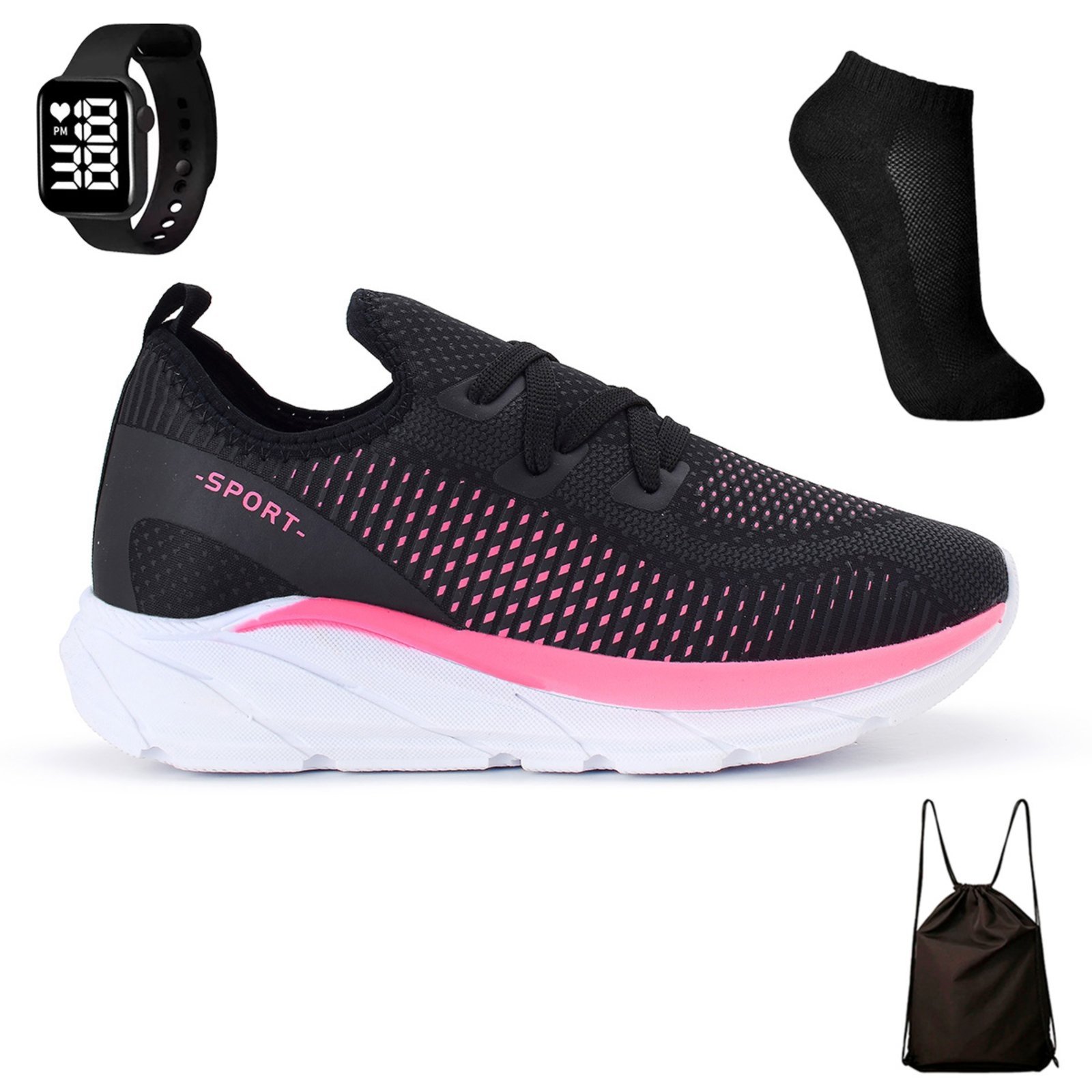 Tenis Meia Feminino Esportivo Treino Academia Light Sport + Meia