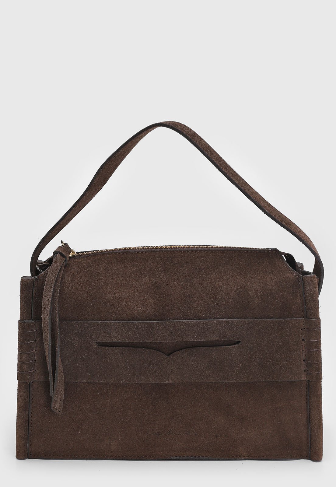 Vista 2 Bolsa Luiza Barcelos Transversal Suede marrom marrom
