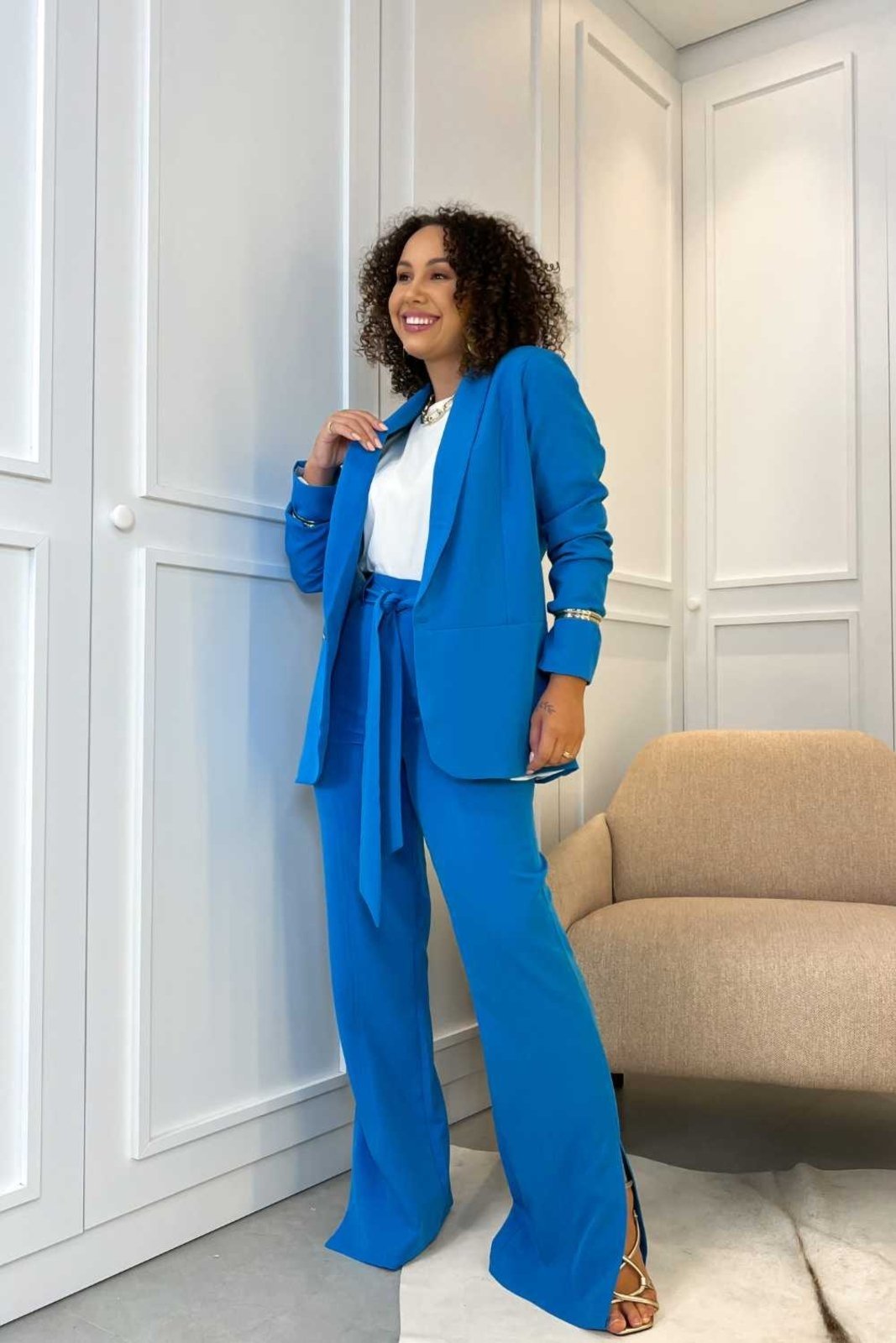 Calça Vanibele Reta Azul