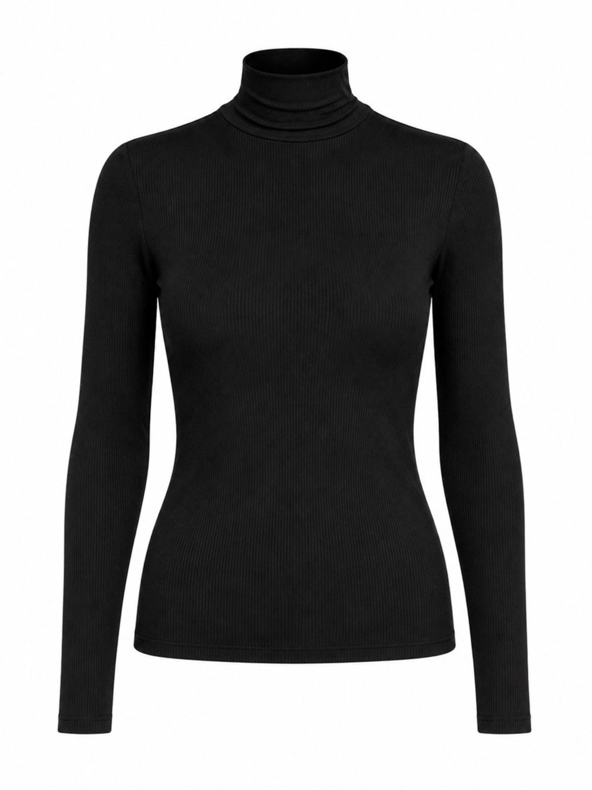Blusa Gola Alta Vida Marinha Canelada Em Poliamida