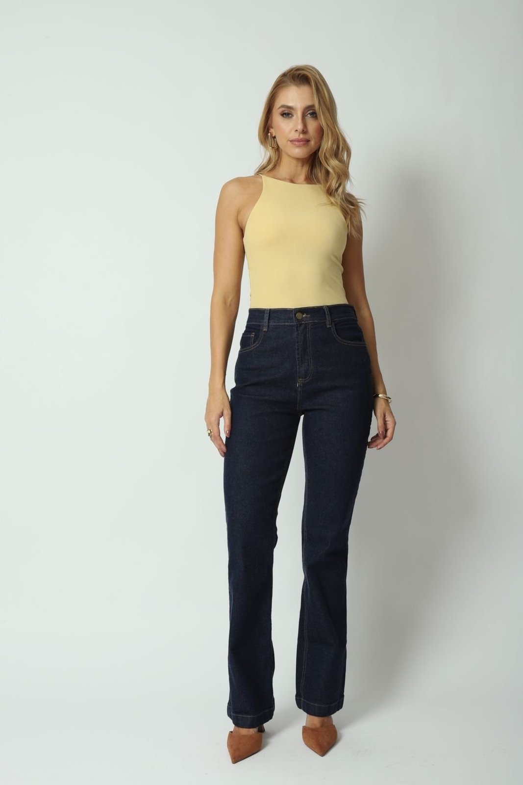 Calça Jeans Boot Cut Escuro 44 Gazzy