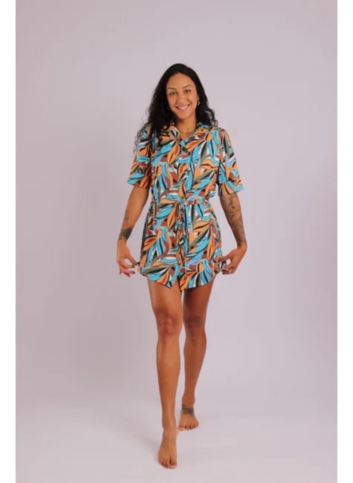 4003 – Saída De Praia Curta Camisão De Malha Fria Amazonia – Duna Casual