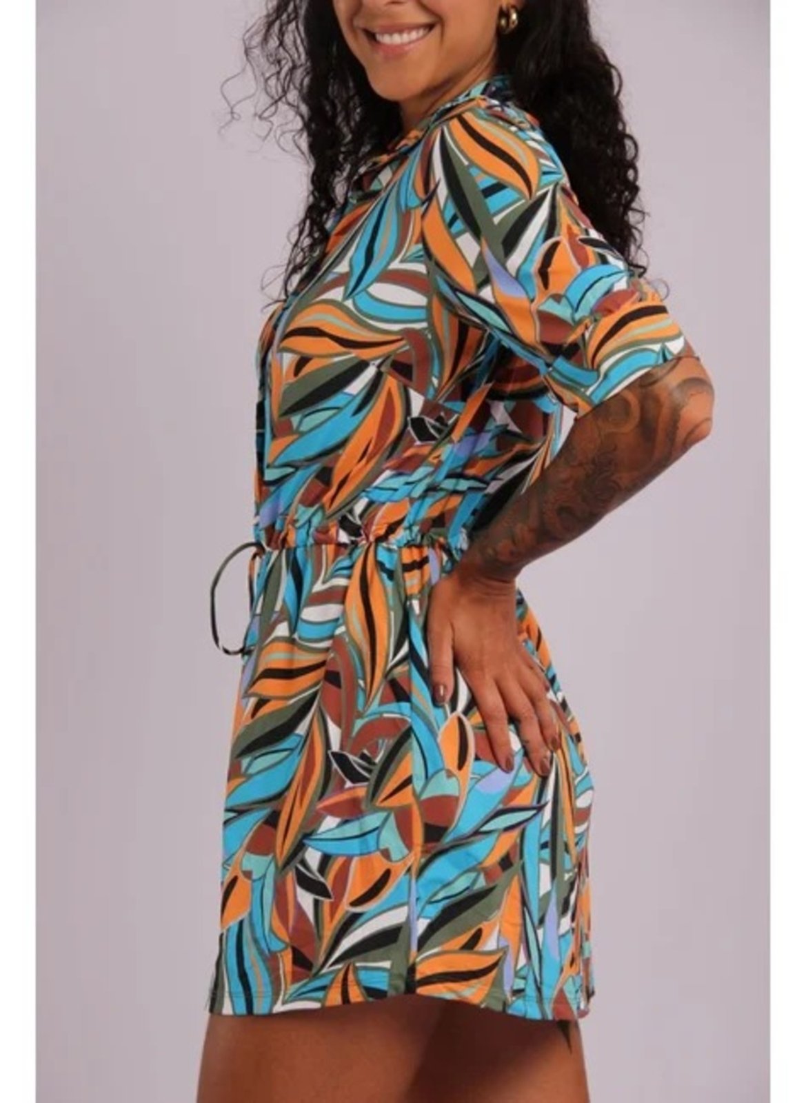 Vista 3 4003 - Saída De Praia Curta Camisão De Malha Fria Amazonia - Duna Casual DunaCasual estampado DunaCasual estampado