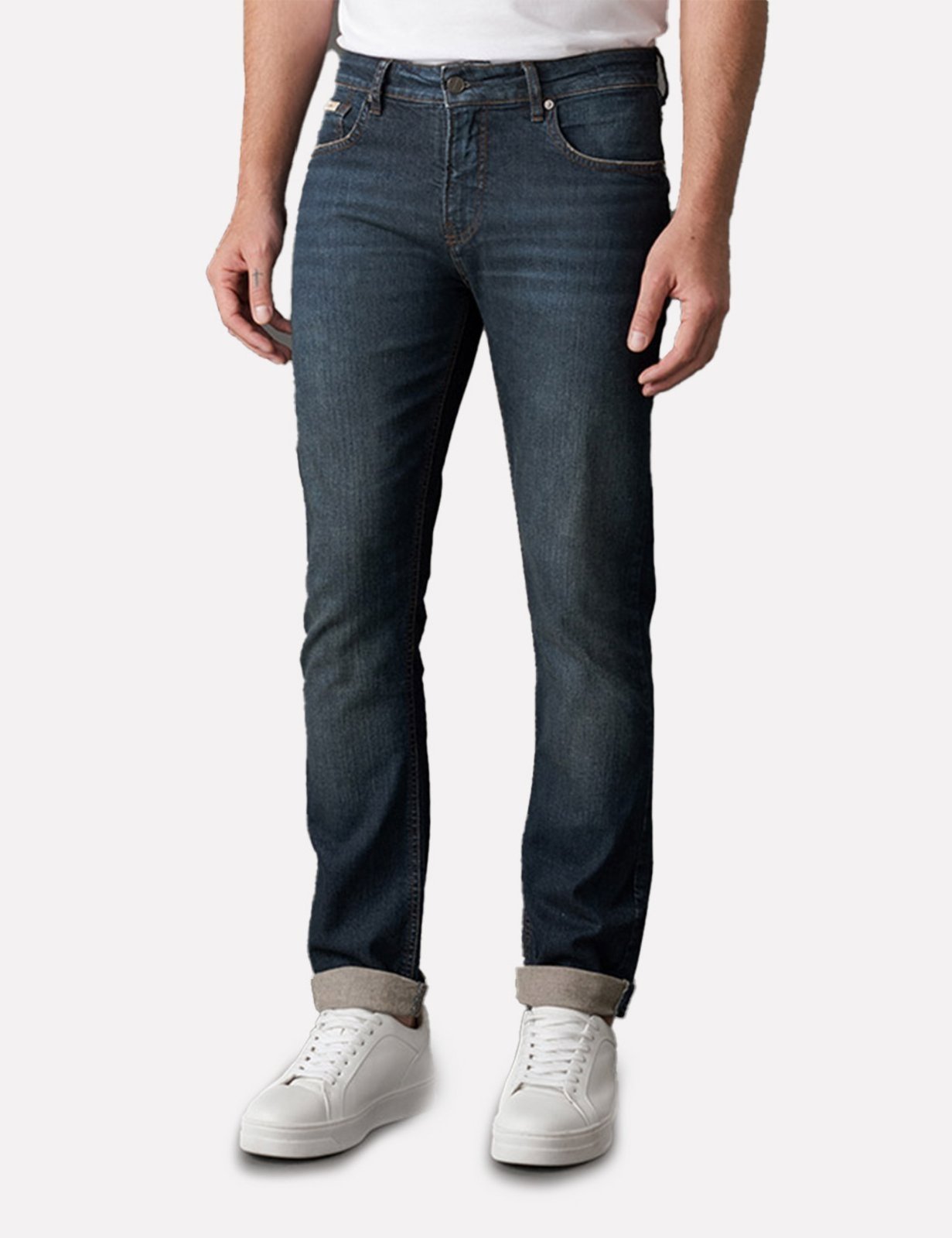 Calça Calvin Klein Masculina Jeans Slim Azul Médio