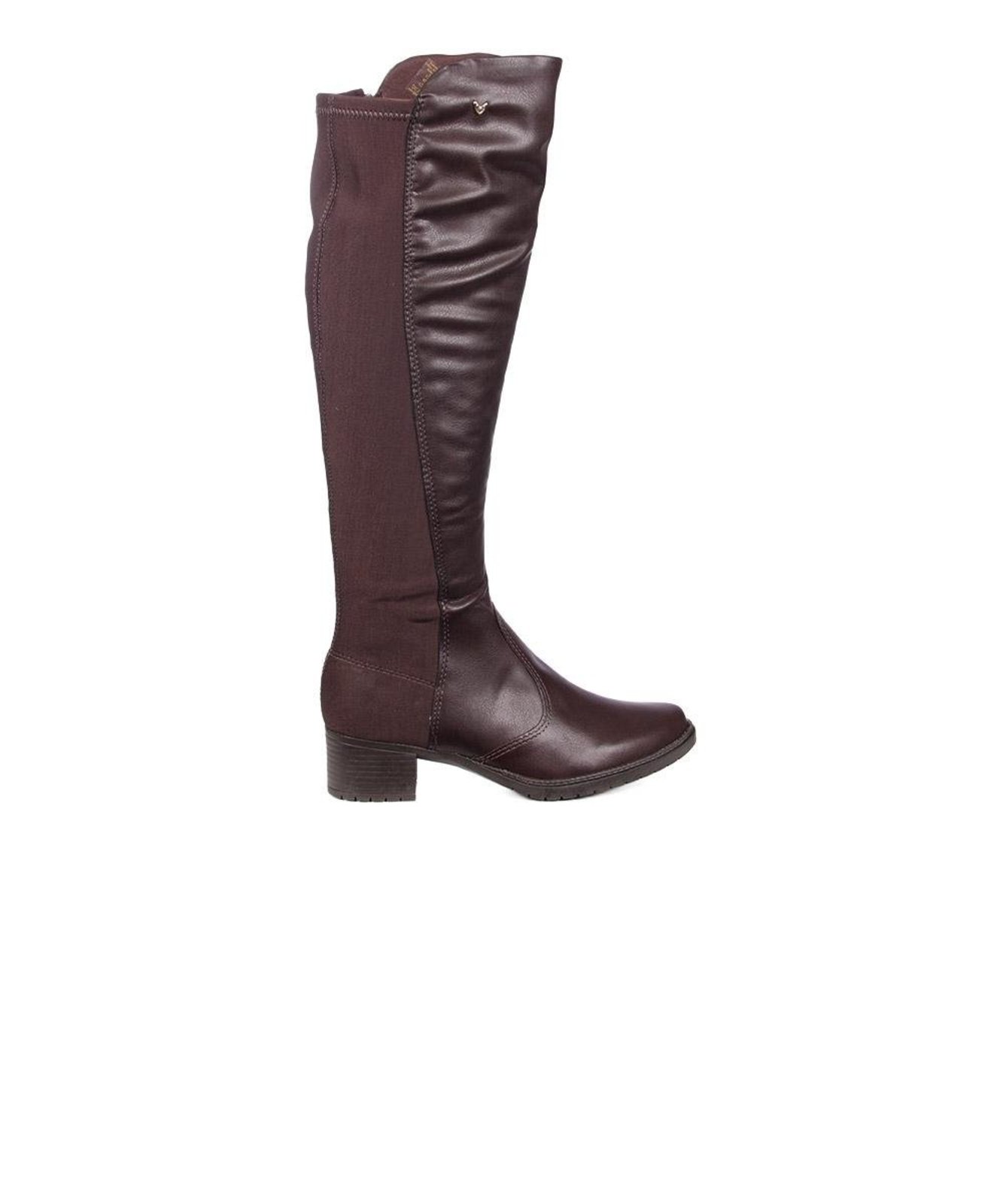 Bota Cano Longo Mississipi Salto Médio Café Incolor