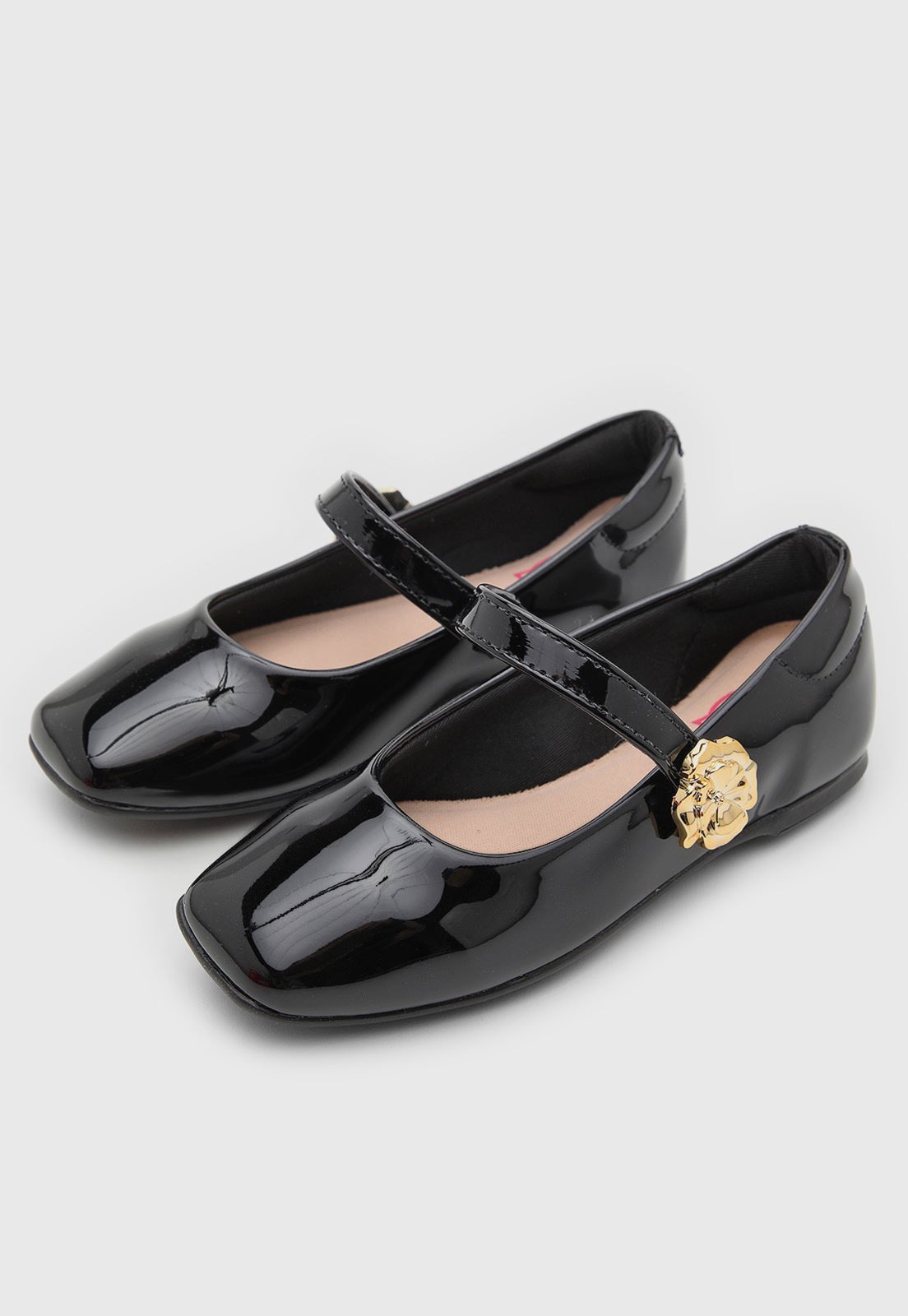 Vista 2 Infantil - Sapatilha Molekinha Detalhe Flor Preta preto MOLEKINHA preto