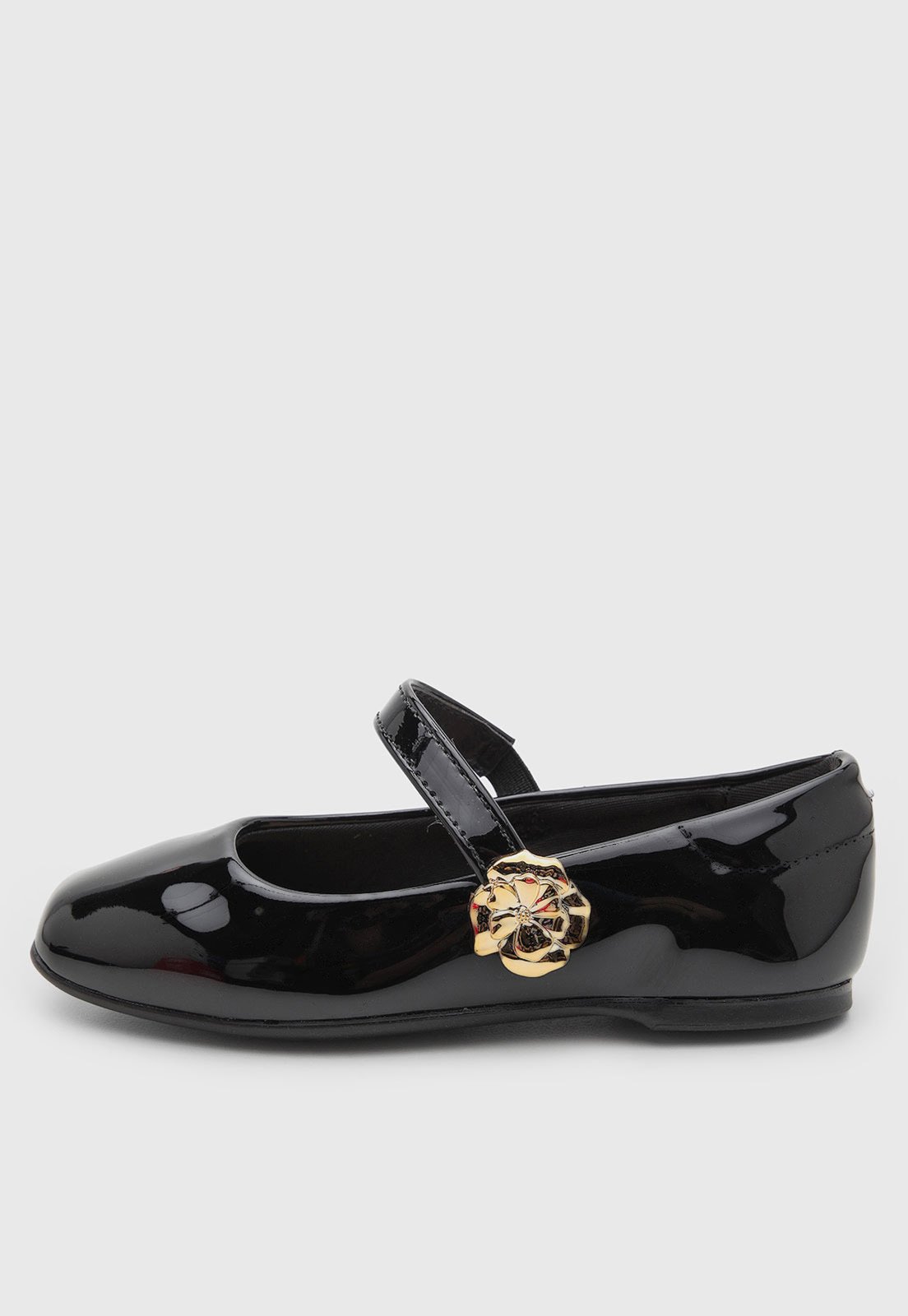Vista 3 Infantil - Sapatilha Molekinha Detalhe Flor Preta preto MOLEKINHA preto