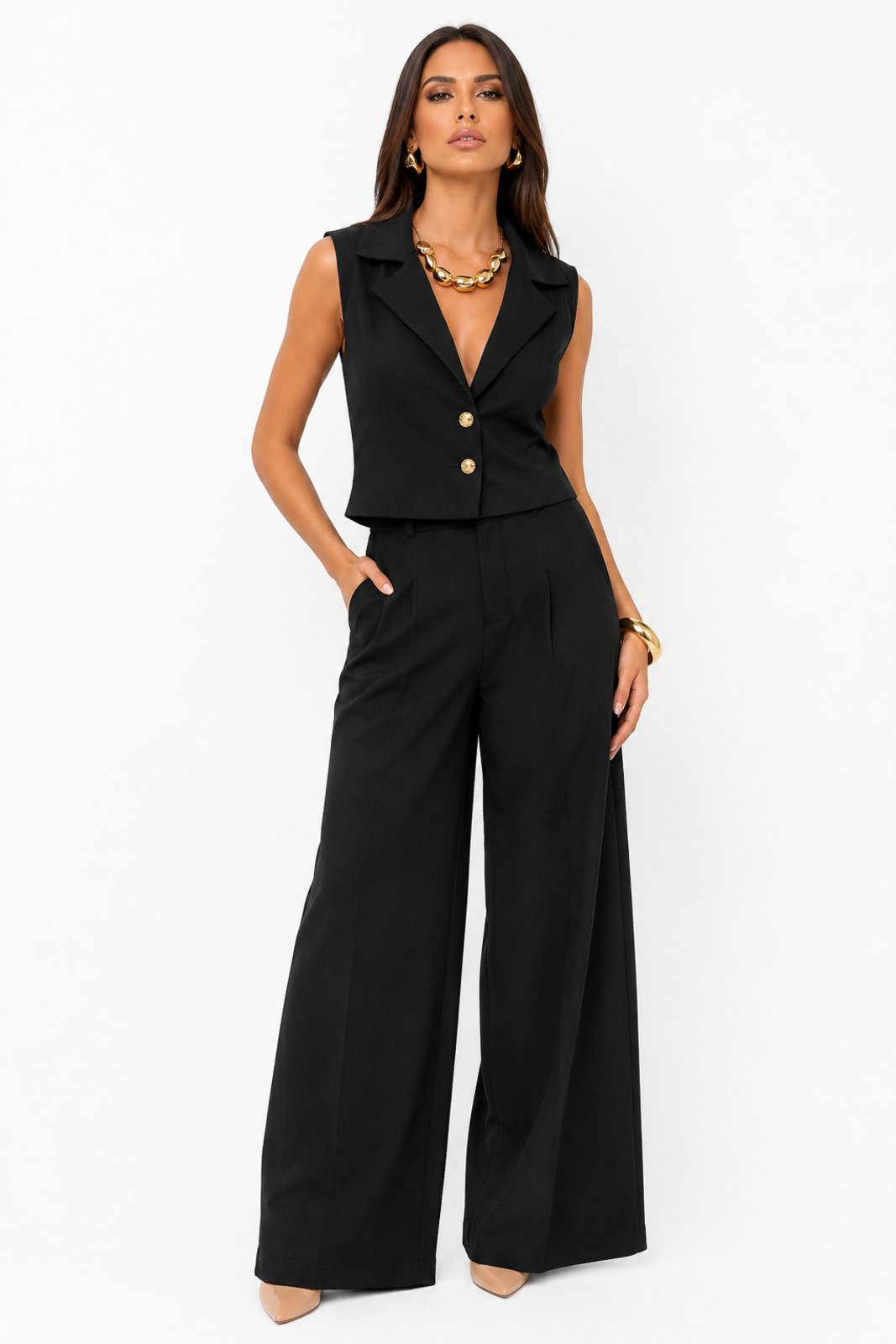 Conjunto Feminino D Bell Outlet Fashion Social Preto