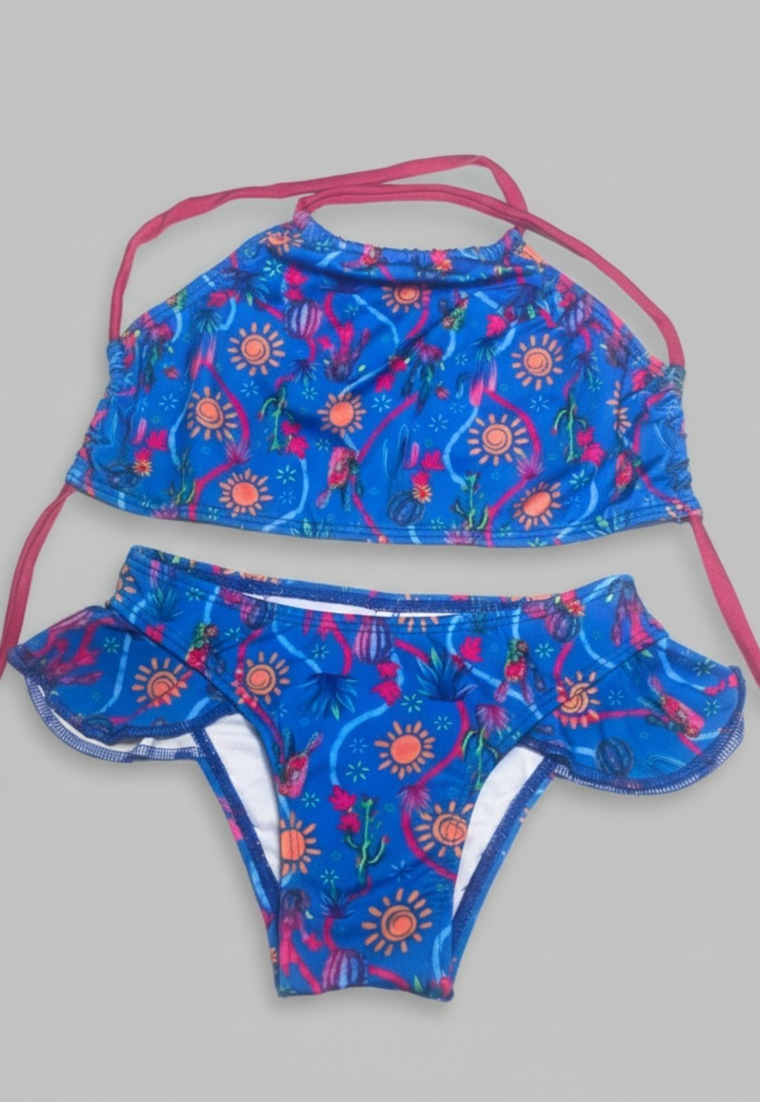 Biquíni Bella Fiore Modas Moda Praia Verão Cropped Estampado Azul