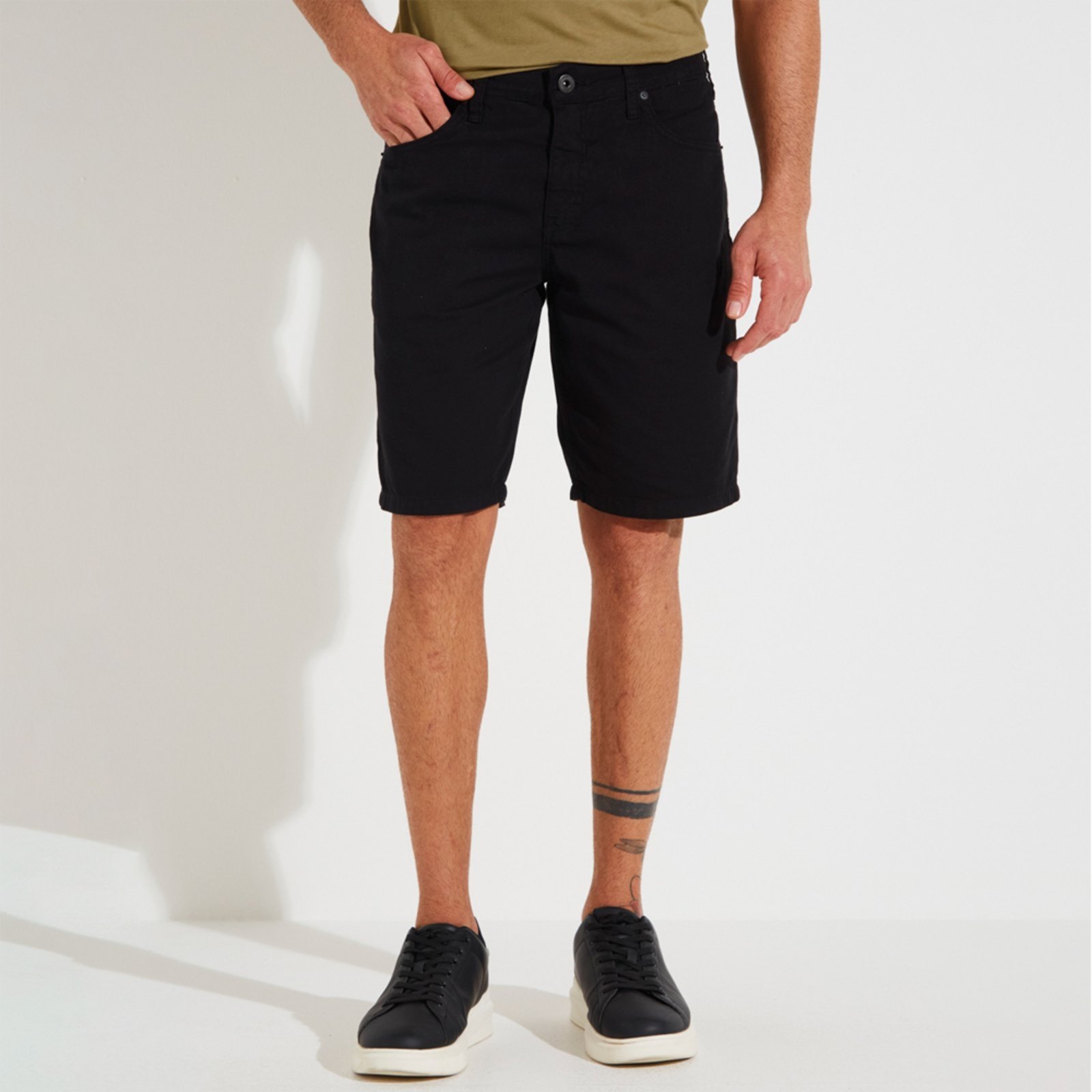 Bermuda Sarja Forum Paul Slim Ou25 Preto Masculino