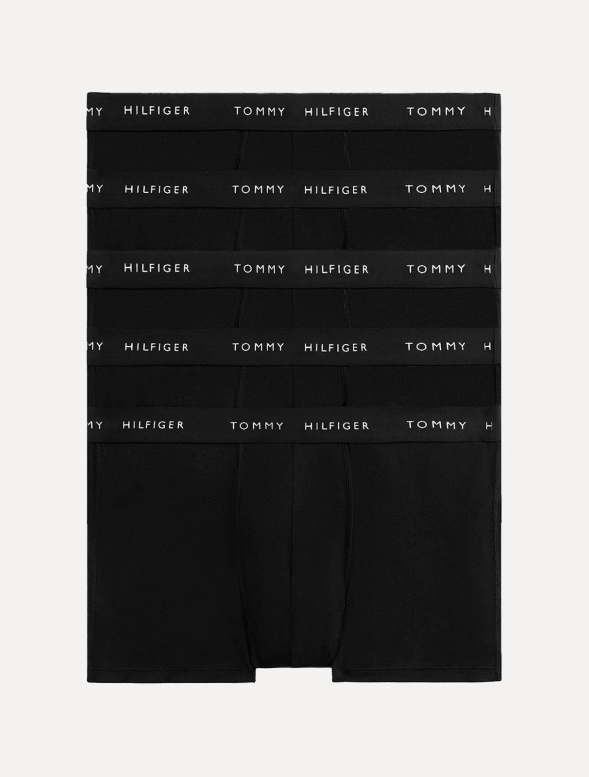 Vista 2 Cueca Tommy Hilfiger Cotton Boxer Trunk Preta Pack 5UN preto Tommy Hilfiger preto