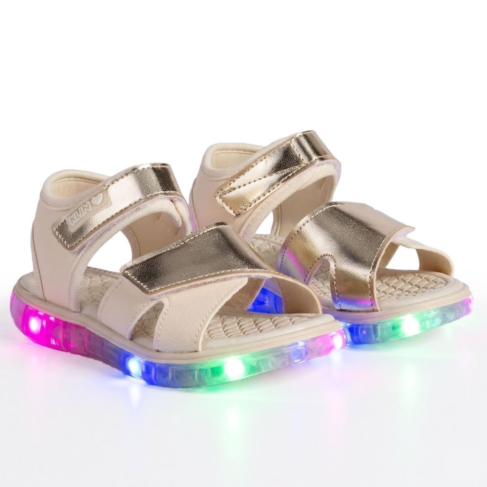 Infantil - Sandália Papete Klin Light Menina com LED - OFF WHITE