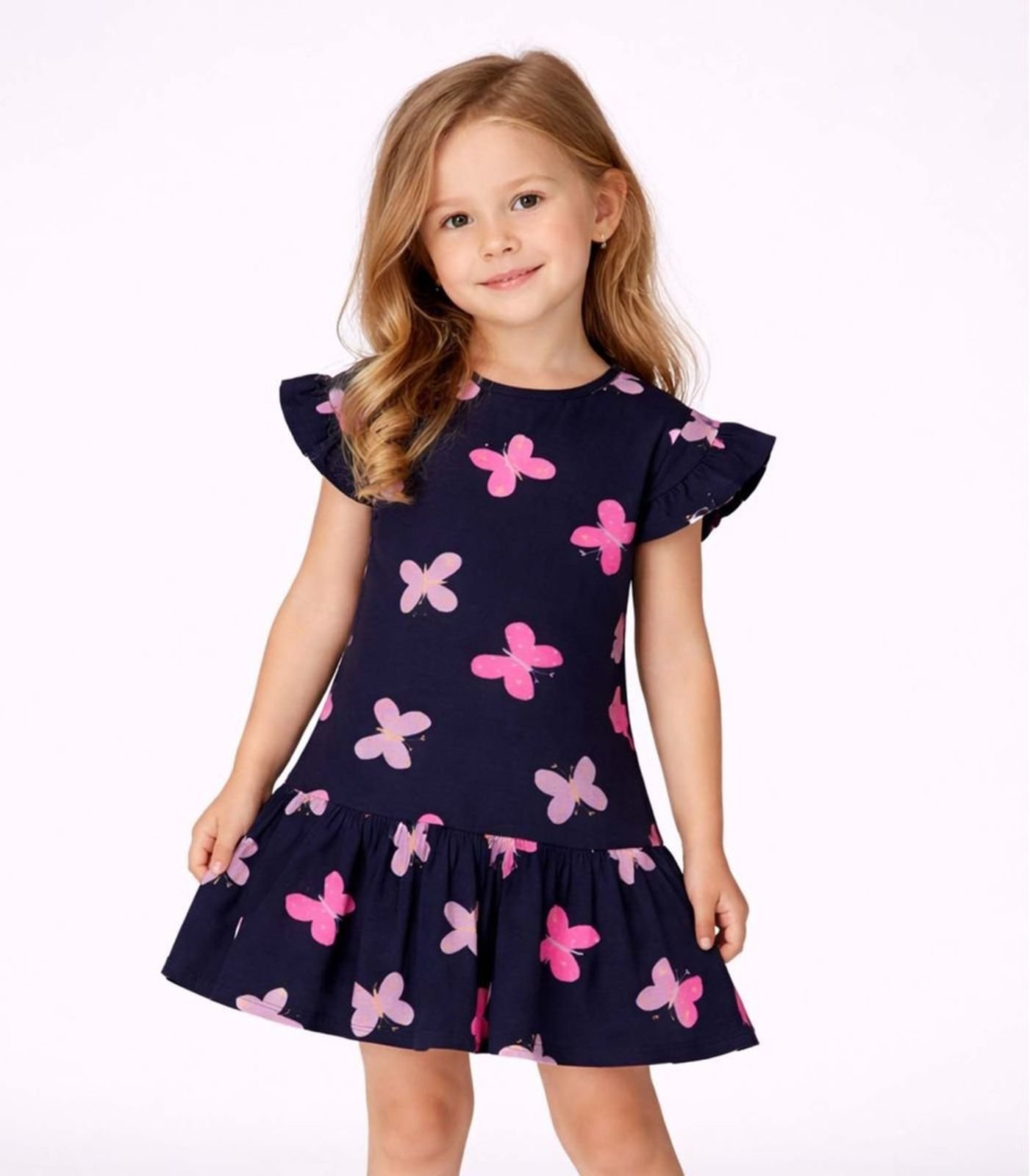Infantil - Vestido Estampado E Franzidos Select Azul