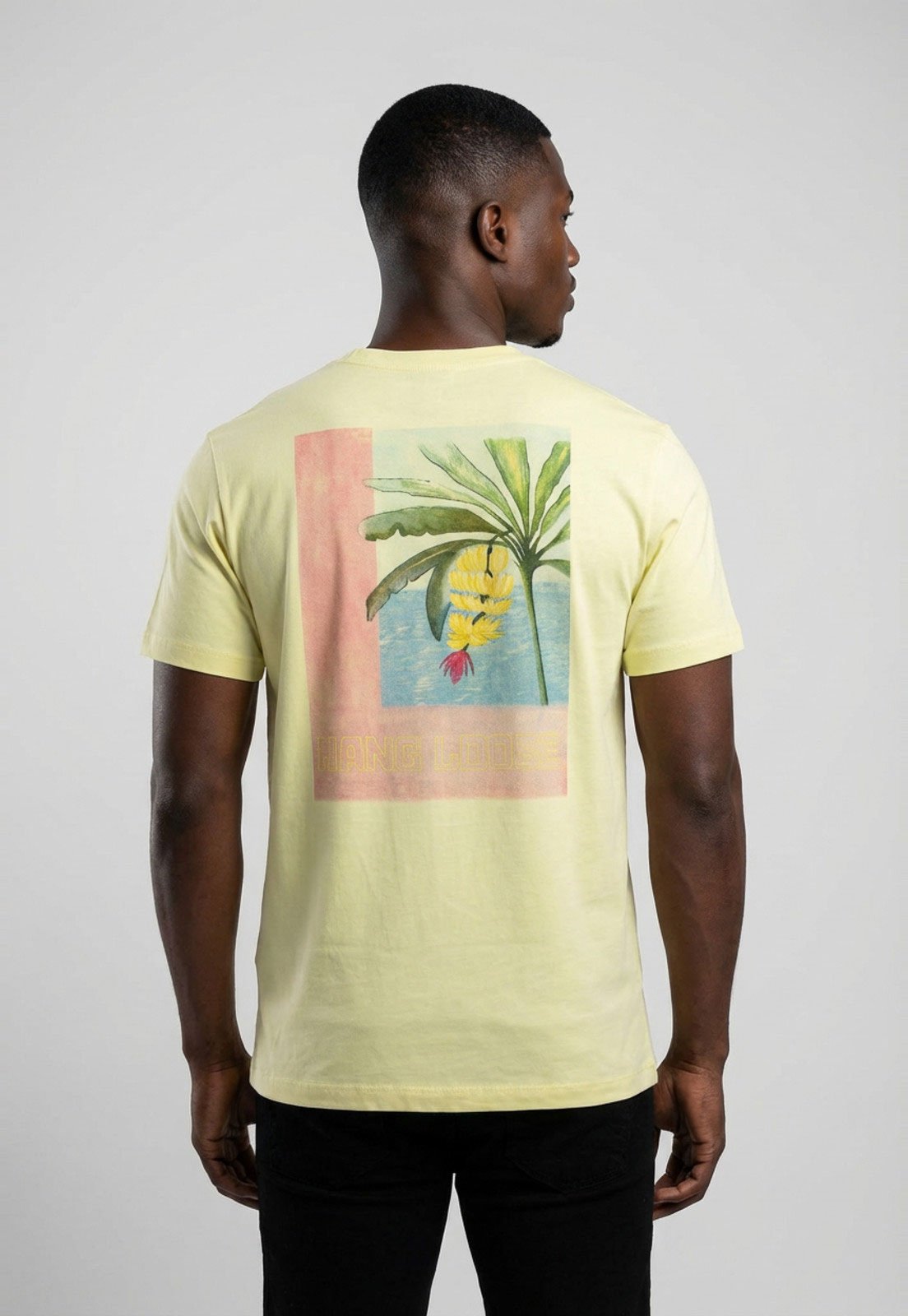 Vista 3 Camiseta Masculina Hang Loose Silk Plátano Amarela amarelo amarelo
