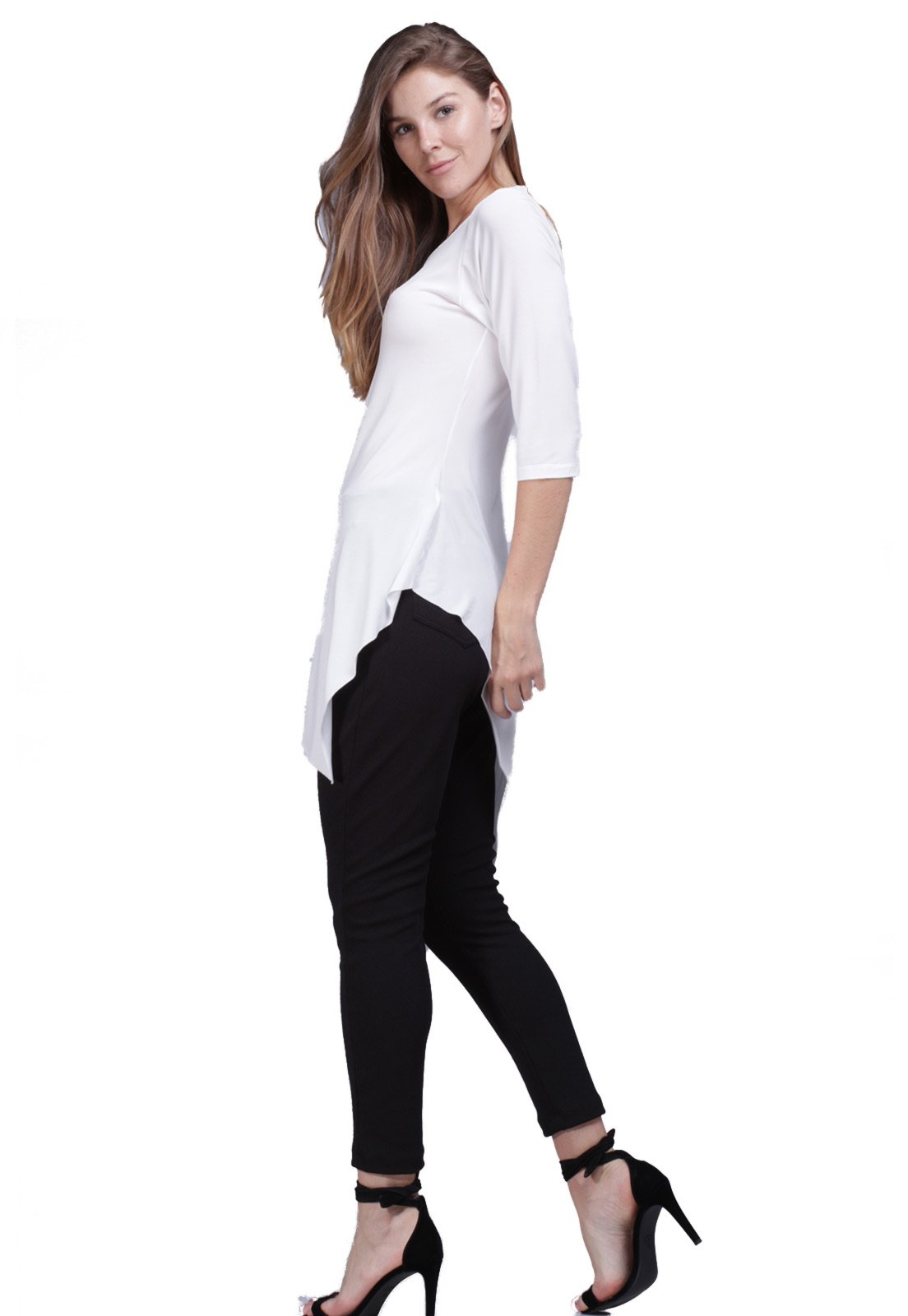 Blusa Longa Amazonia Vital Assimétrica Super White