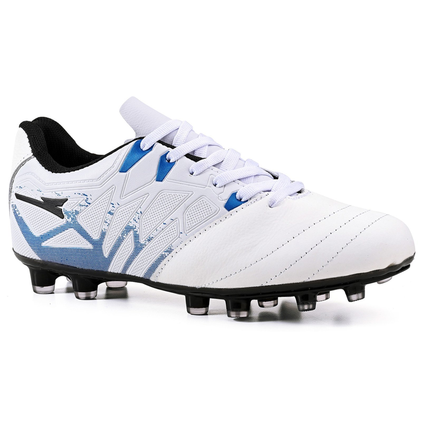 Vista 3 Chuteira de Futebol Masculina Campo Grama Natural Bico Reforçado em Couro + Meião CALCADOS LGHT LIGHT branco natural CALCADOS LGHT LIGHT branco natural