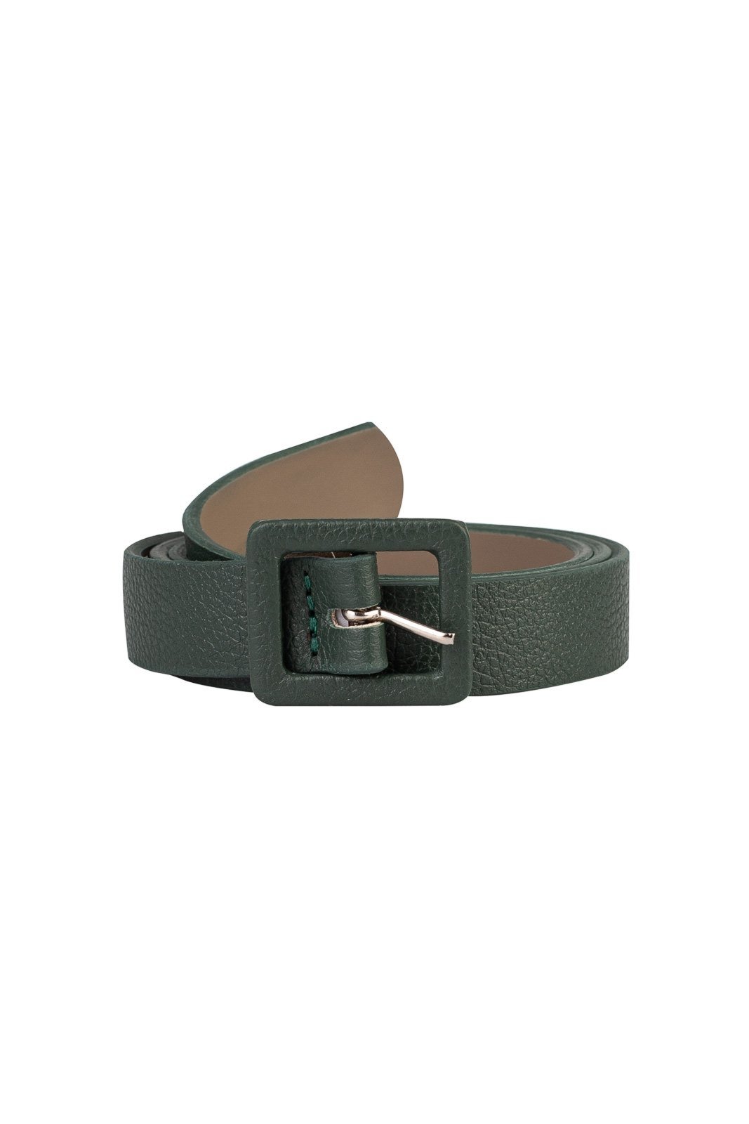 Cinto feminino de couro liso Bella - Verde