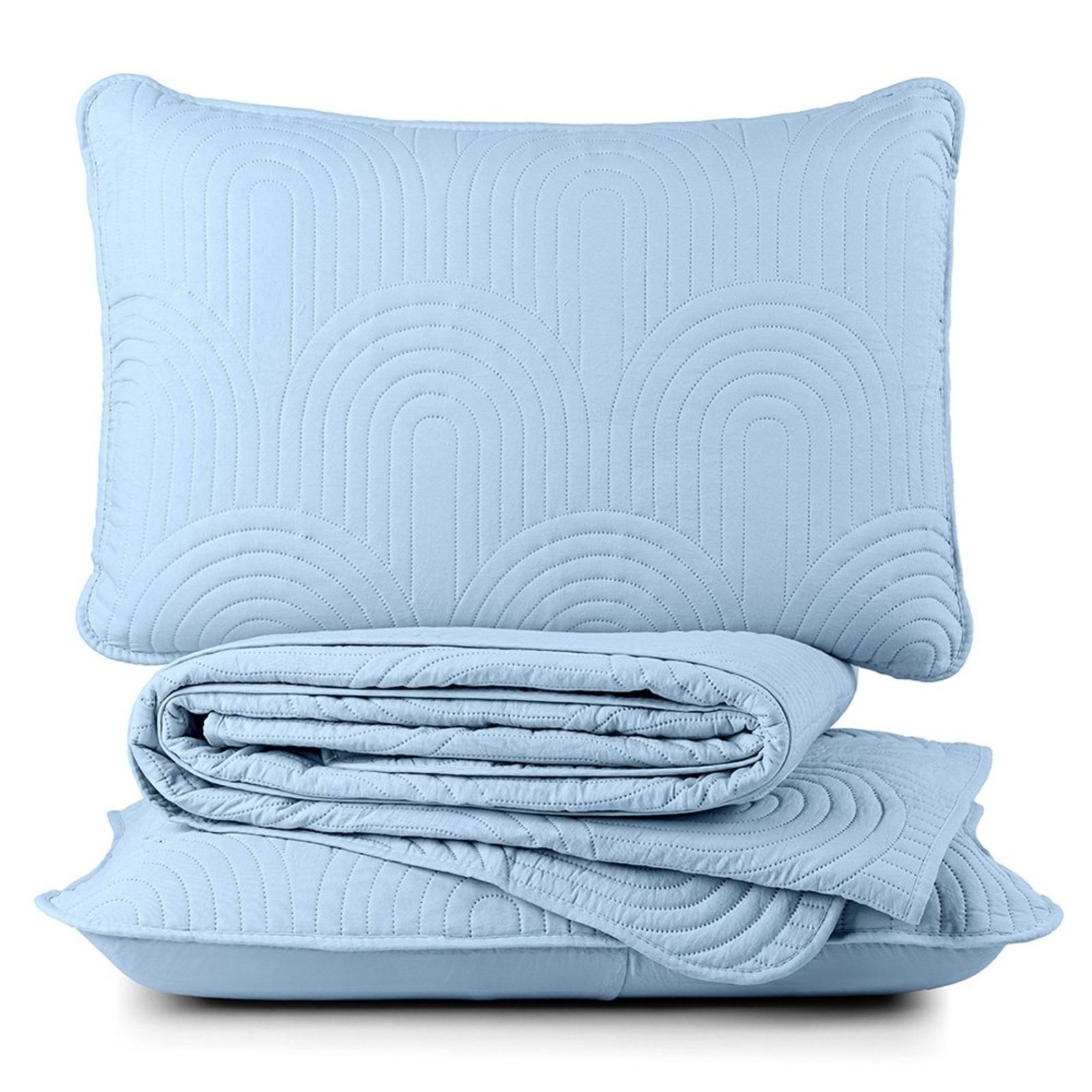 Cobre Leito Queen Casa Modelo Enxovais Arcos 200 Fios Dupla Face Azul