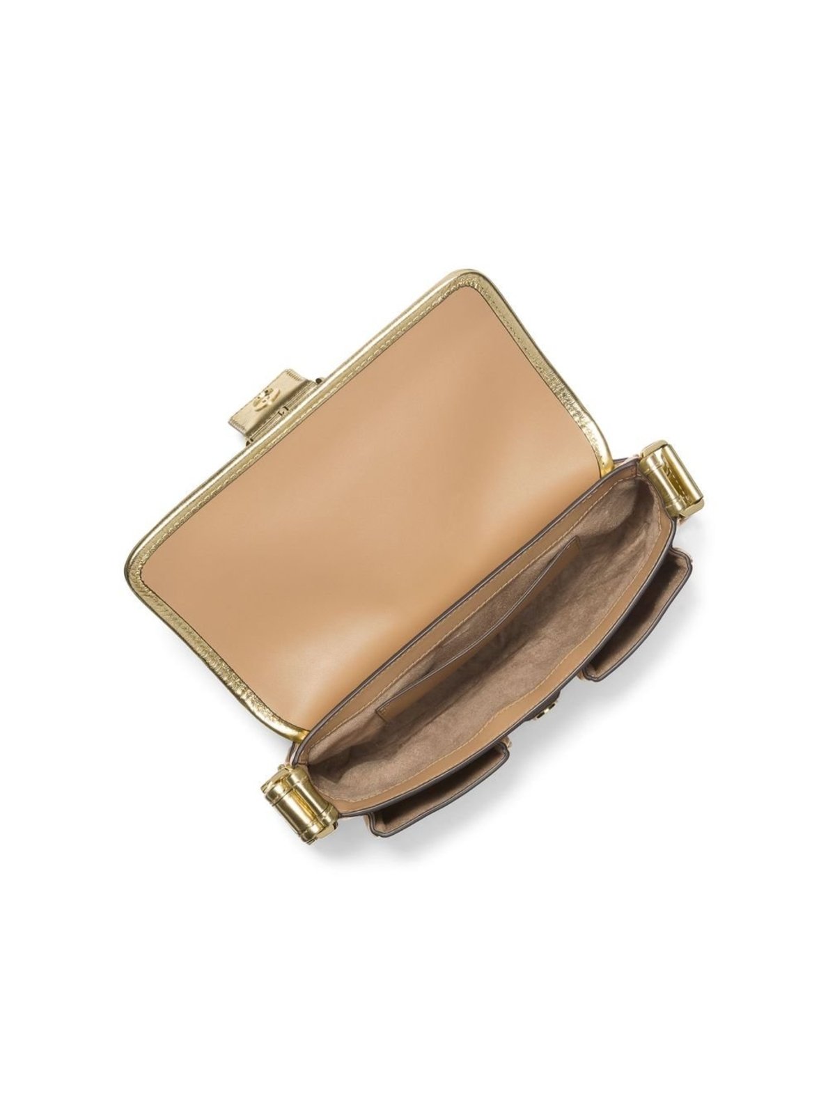 Vista 3 Bolsa De Ombro Colby Média De Couro Metalizado 30R5gbal8m740 dourado dourado