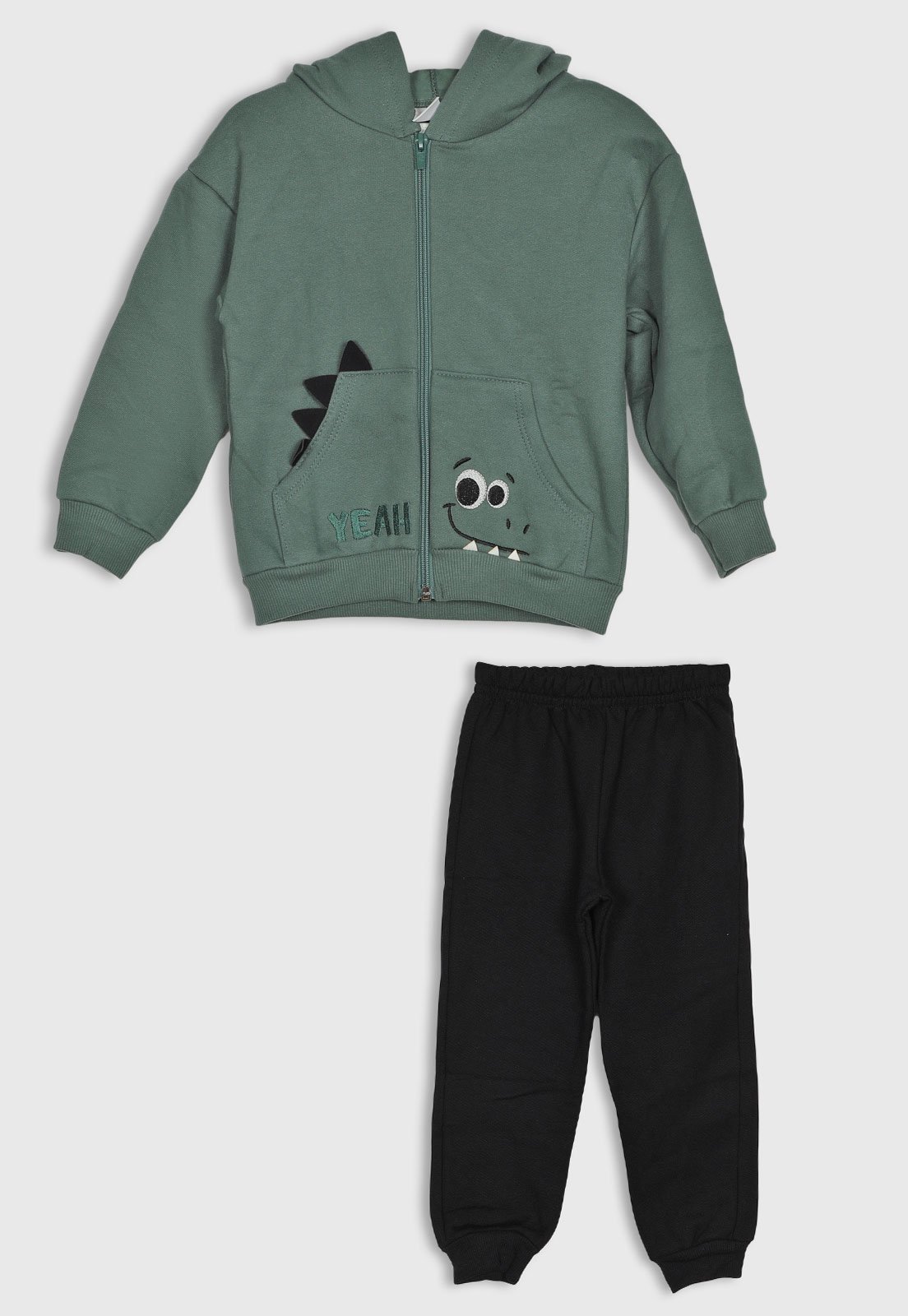 Conjunto Brandili Moletom Dinossauro Verde