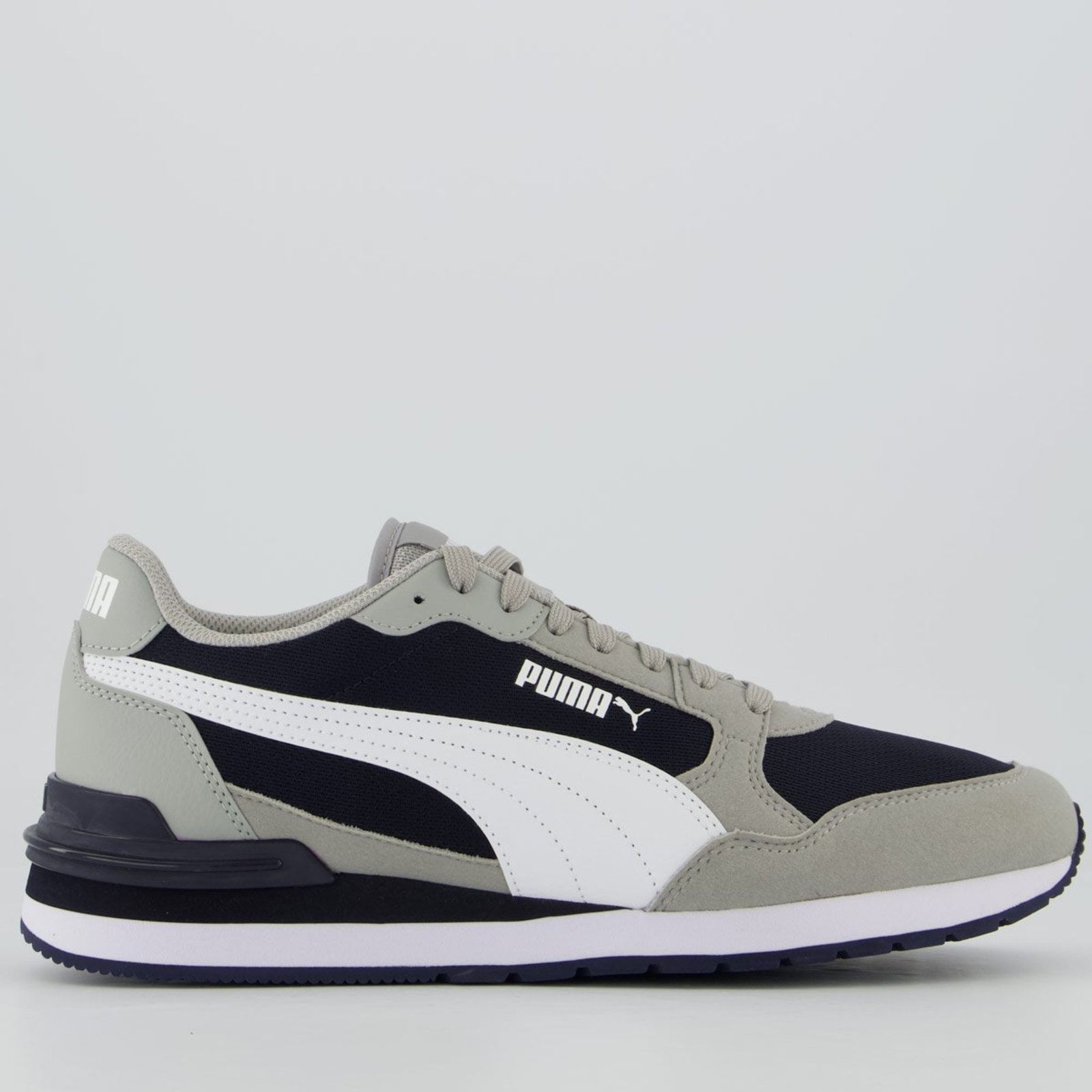 Tenis Puma St Runner V4 Mesh Cinza e Preto