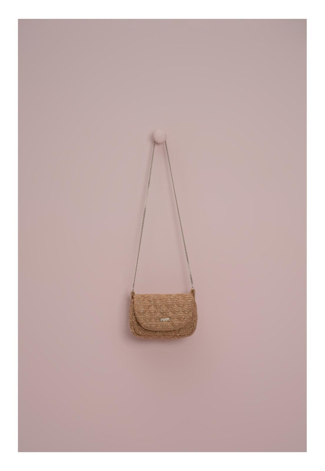 Infantil - BOLSA TWEED COM BORDADO DE PAETÊ PETIT CHERIE U Bege