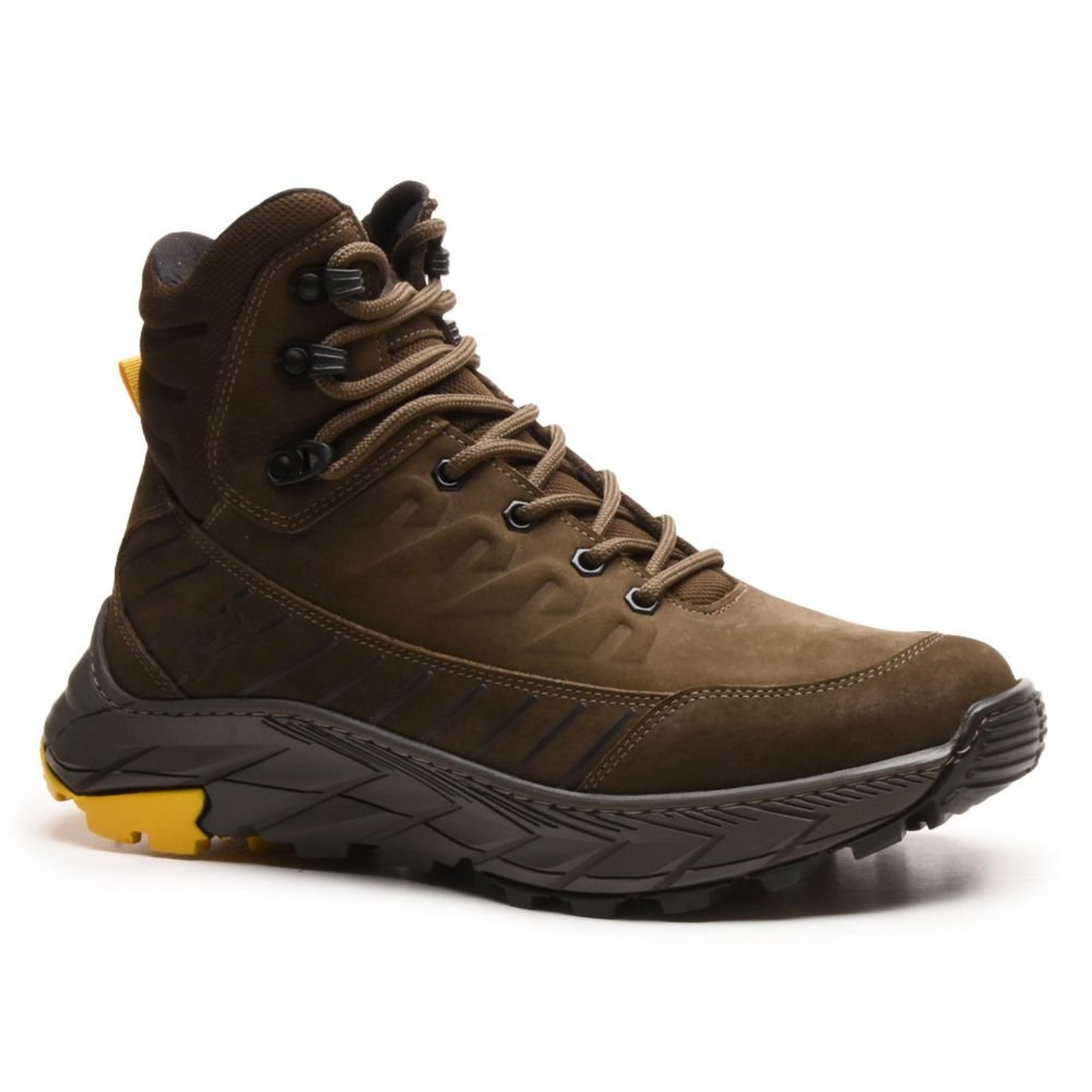 Bota Coturno Masculina em Couro Legítimo com Textura 3D Durabilidade e Alta Performance Oliva