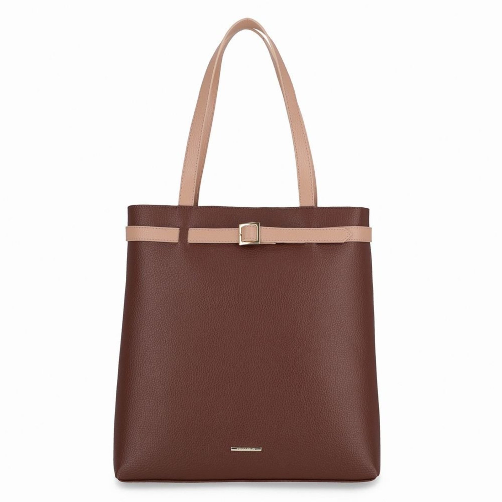 Bolsa Vitória Shopping Grande Marrom com Bege