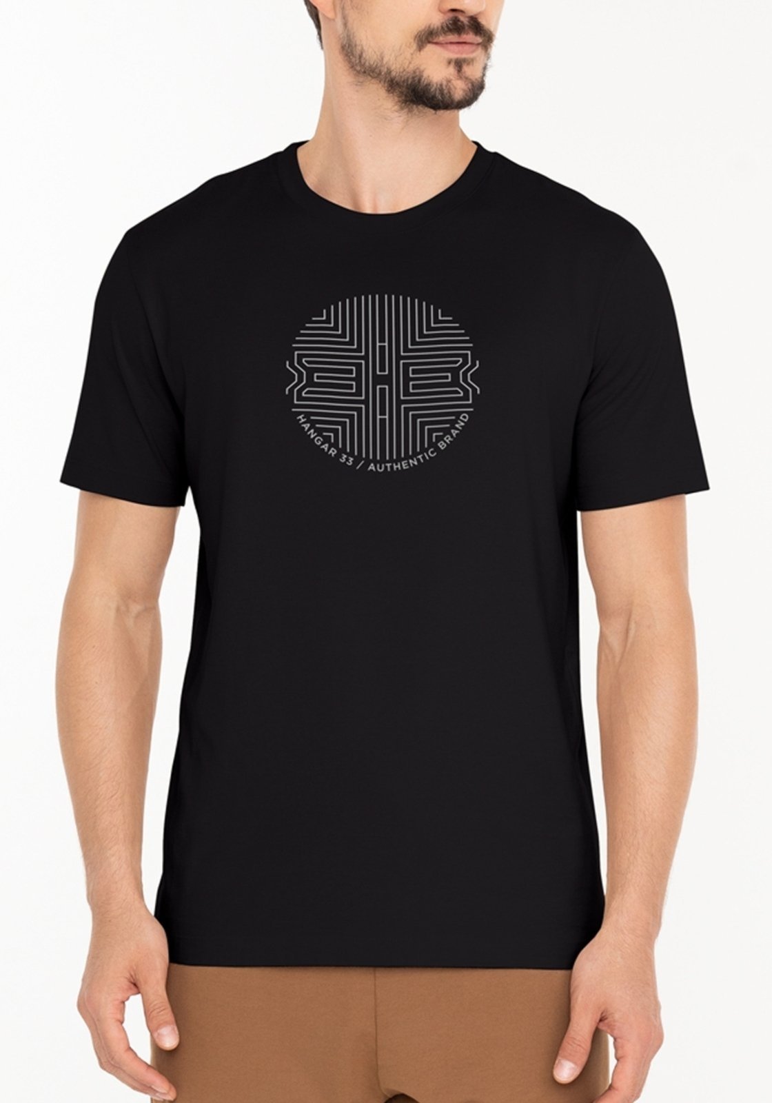 Vista 2 Camiseta De Mangas Curtas Com Estampa Em Malha Modal Hangar 33 preto Hangar 33 preto