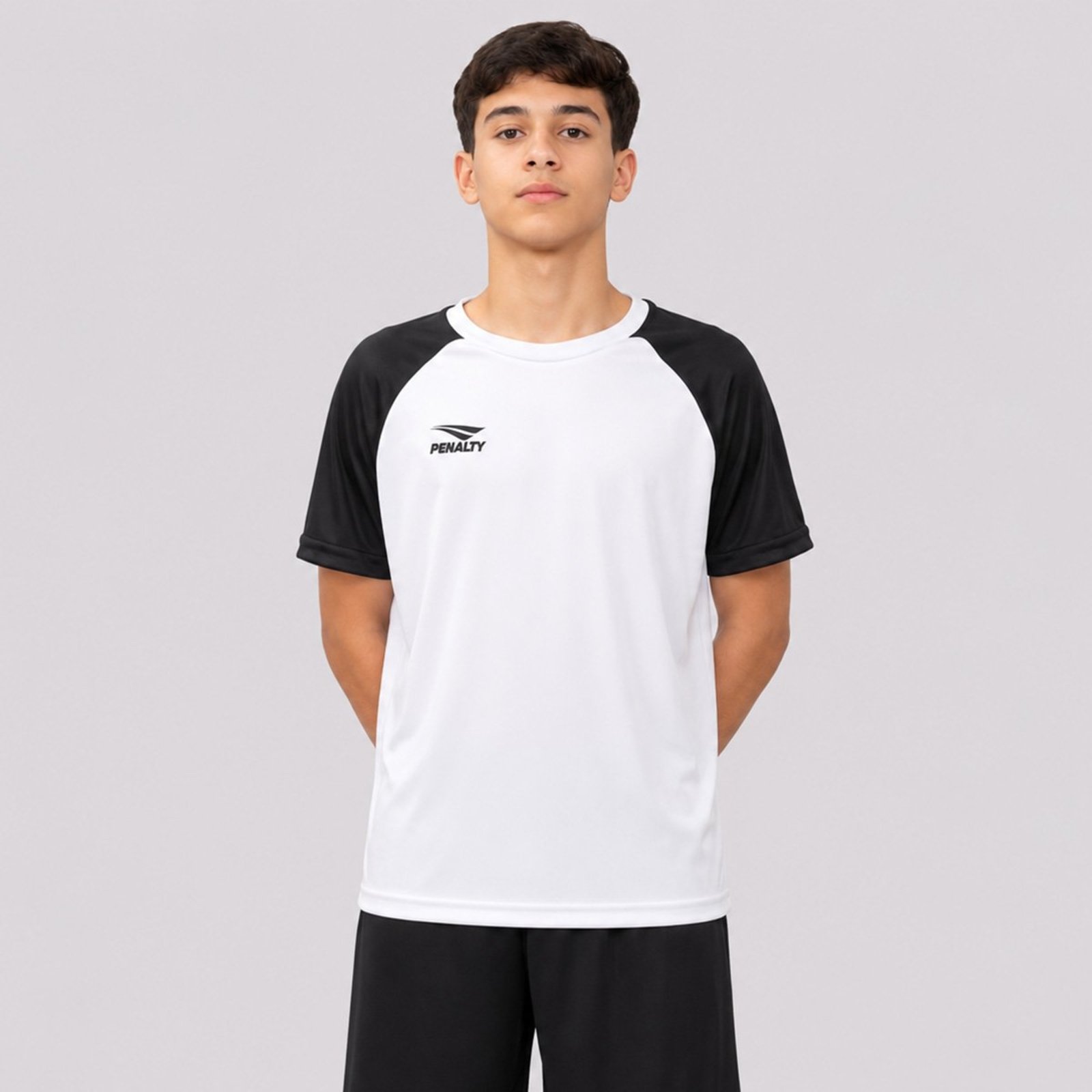 Camiseta Penalty Matis Class Juvenil Branca e Preta