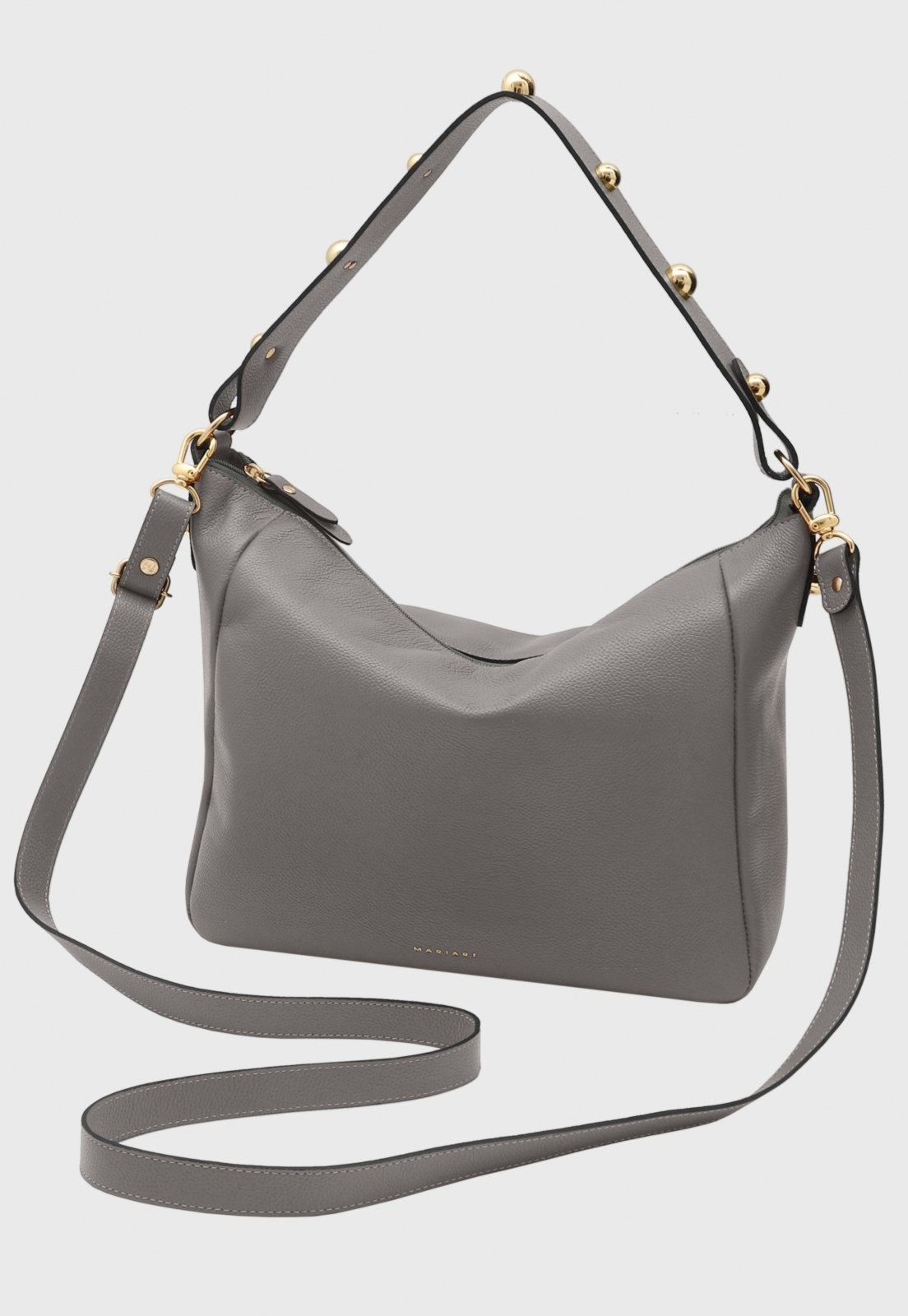 Bolsa Transversal Couro Mariart Jabuticaba Cinza