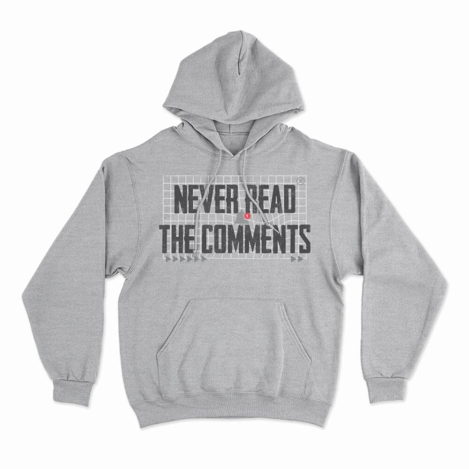 Moletom Com Capuz Never Read The Comments - Mescla Cinza - Casual - Studio Geek