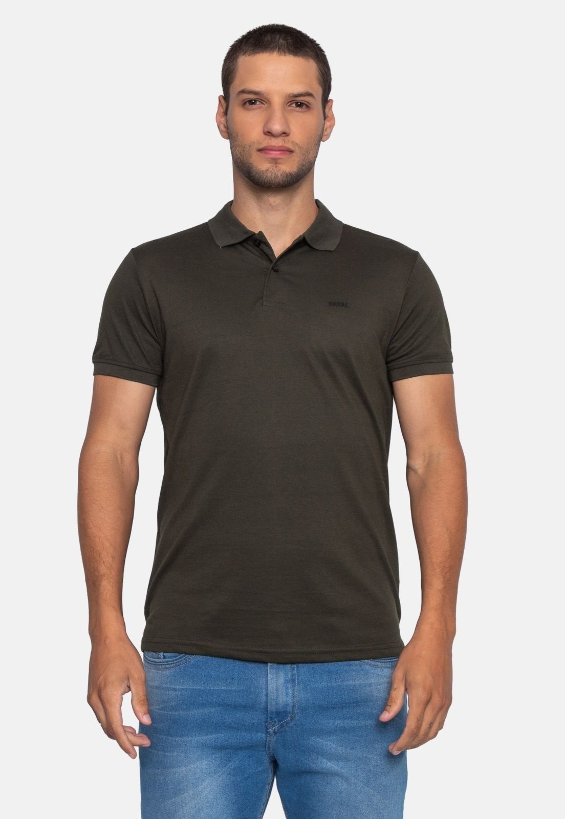 Camisa Polo Fatal Piquet Verde Militar