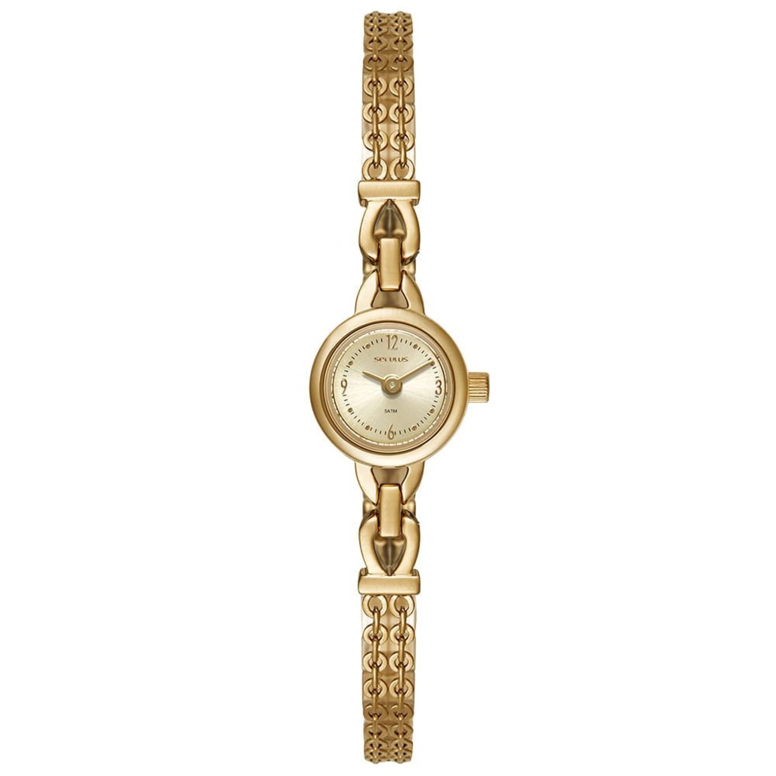 Relógio Feminino Seculus Dourado Caixa Micro Corrente Seculus