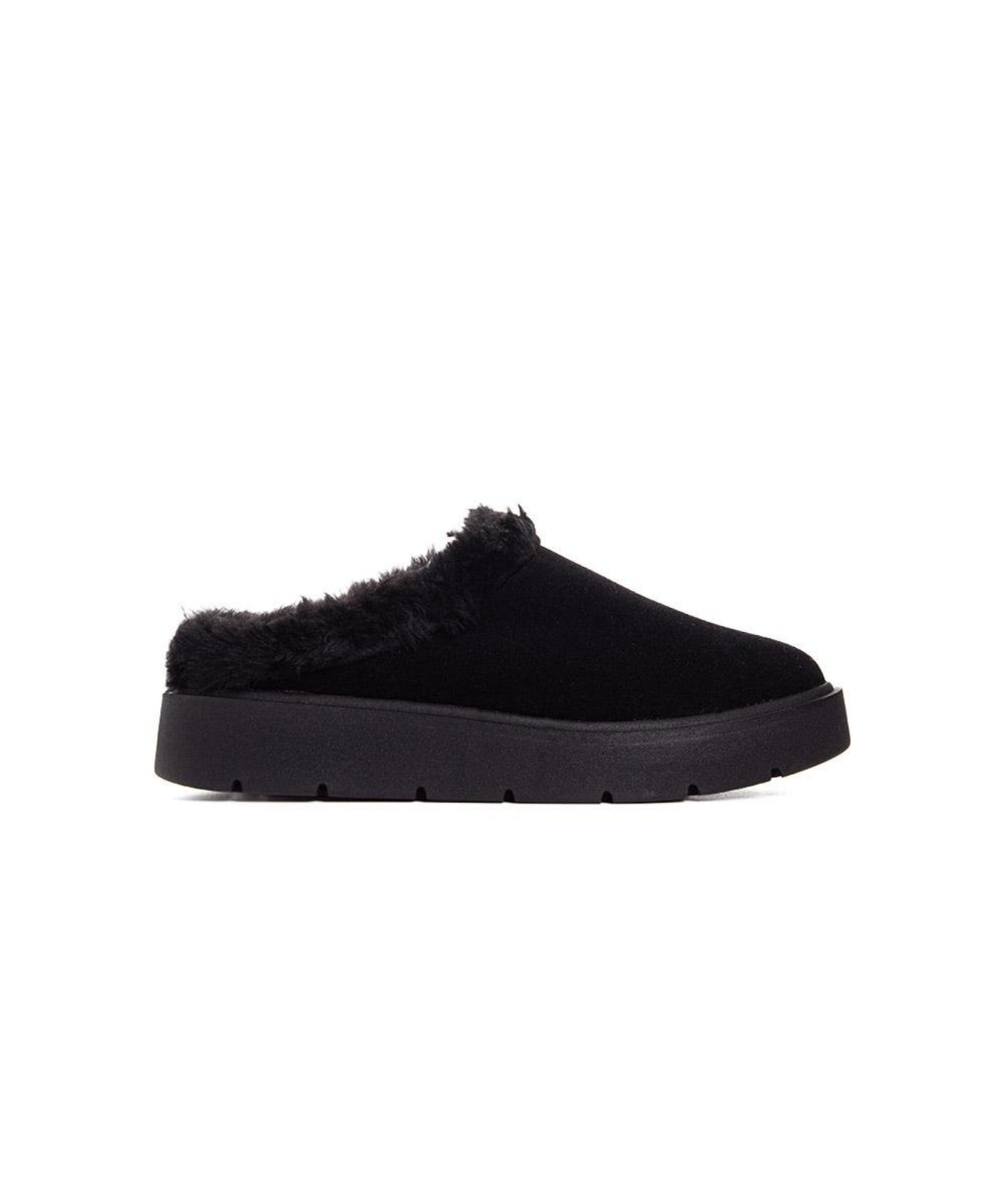 Mule Feminino Quiz Clog Forrado Preto Incolor