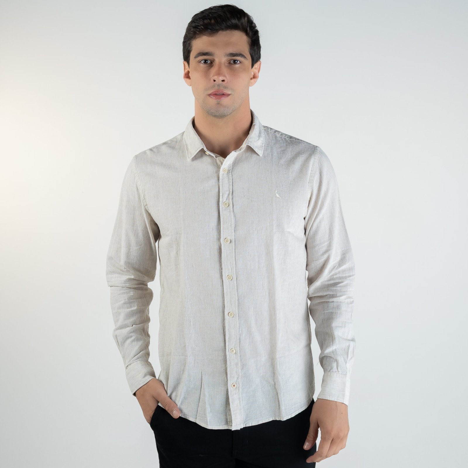 Camisa Reserva Linho Pienza Bege Claro