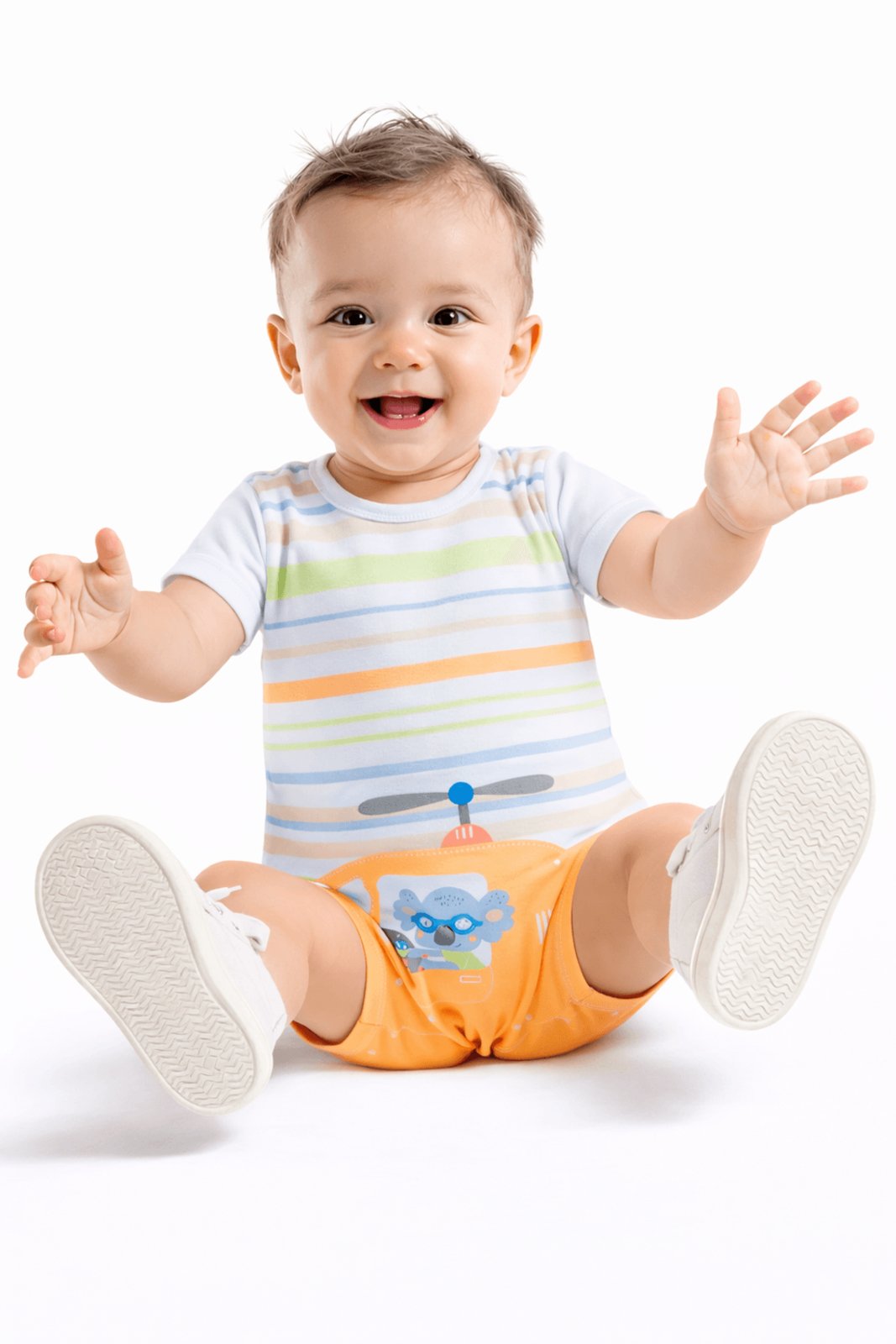 Infantil - Macaquinho Menino Patrulha Aérea Alphabeto Branco