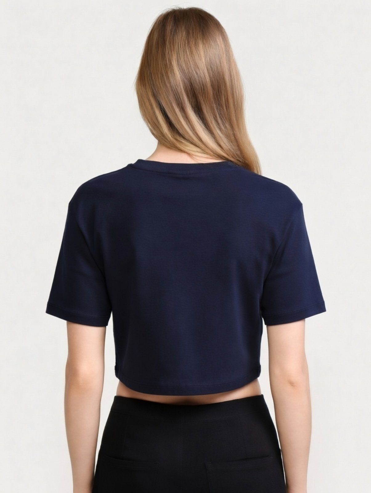 Vista 3 Cropped D Bell Outlet Fashion Los Angeles California Azul Escuro azul marinho D BELL OUTLET FASHION azul marinho