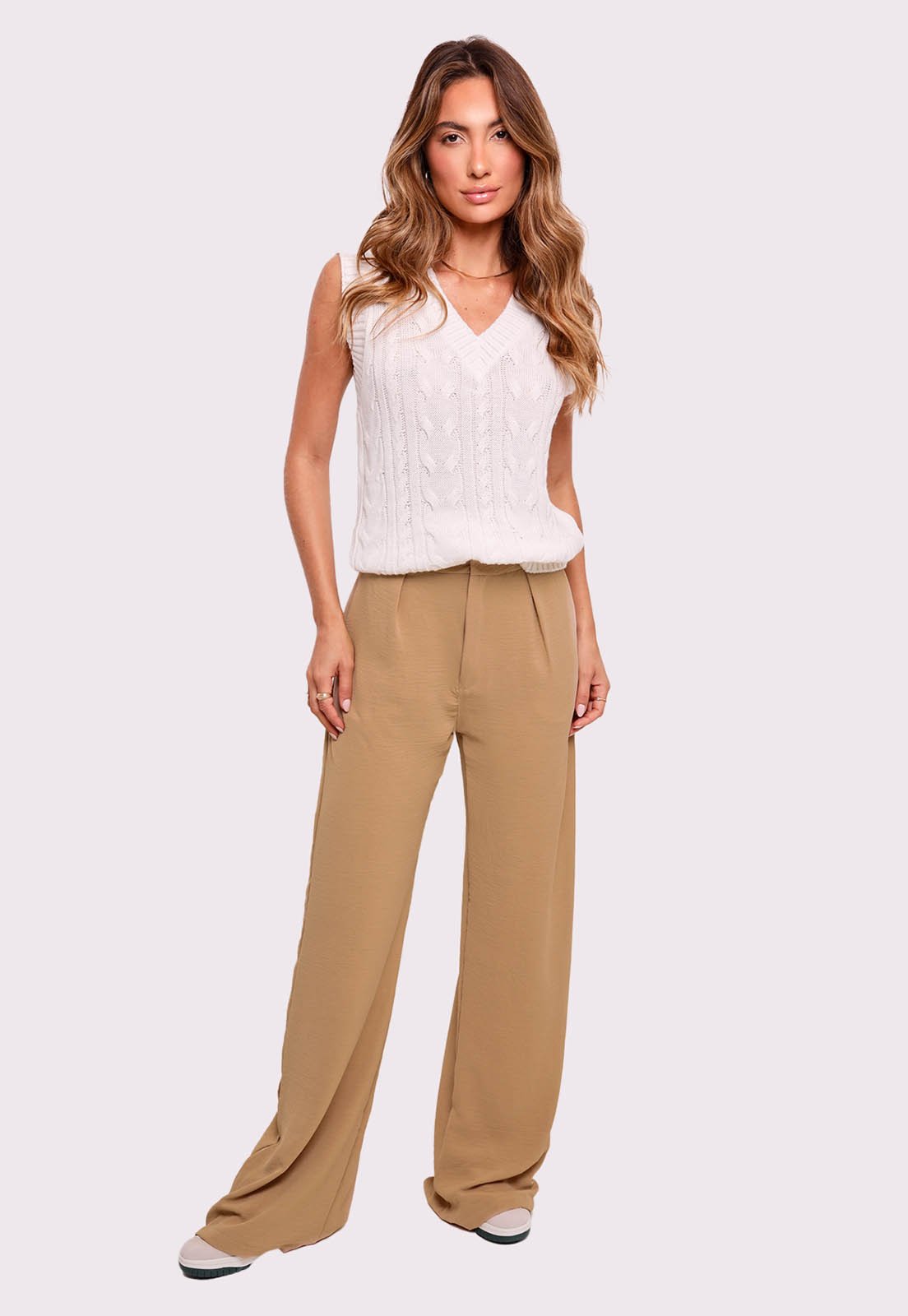 calça pantalona brooklyn bege Mundo Lolita