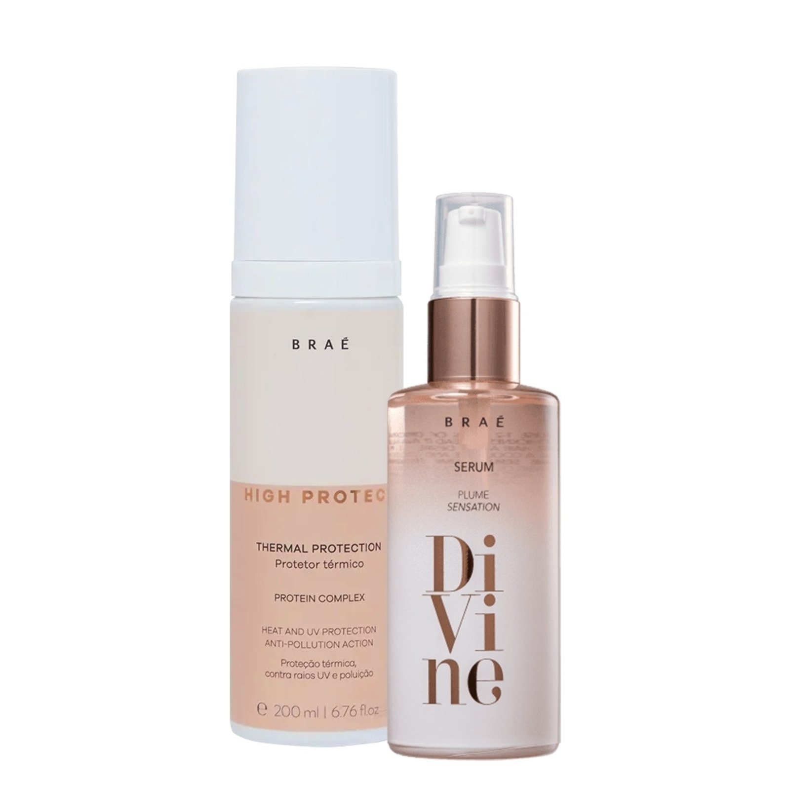 Vista 2 Kit Braé High Protect Thermal Protection e Braé Divine Plume (2 produtos) multicolorido BRAÉ multicolorido